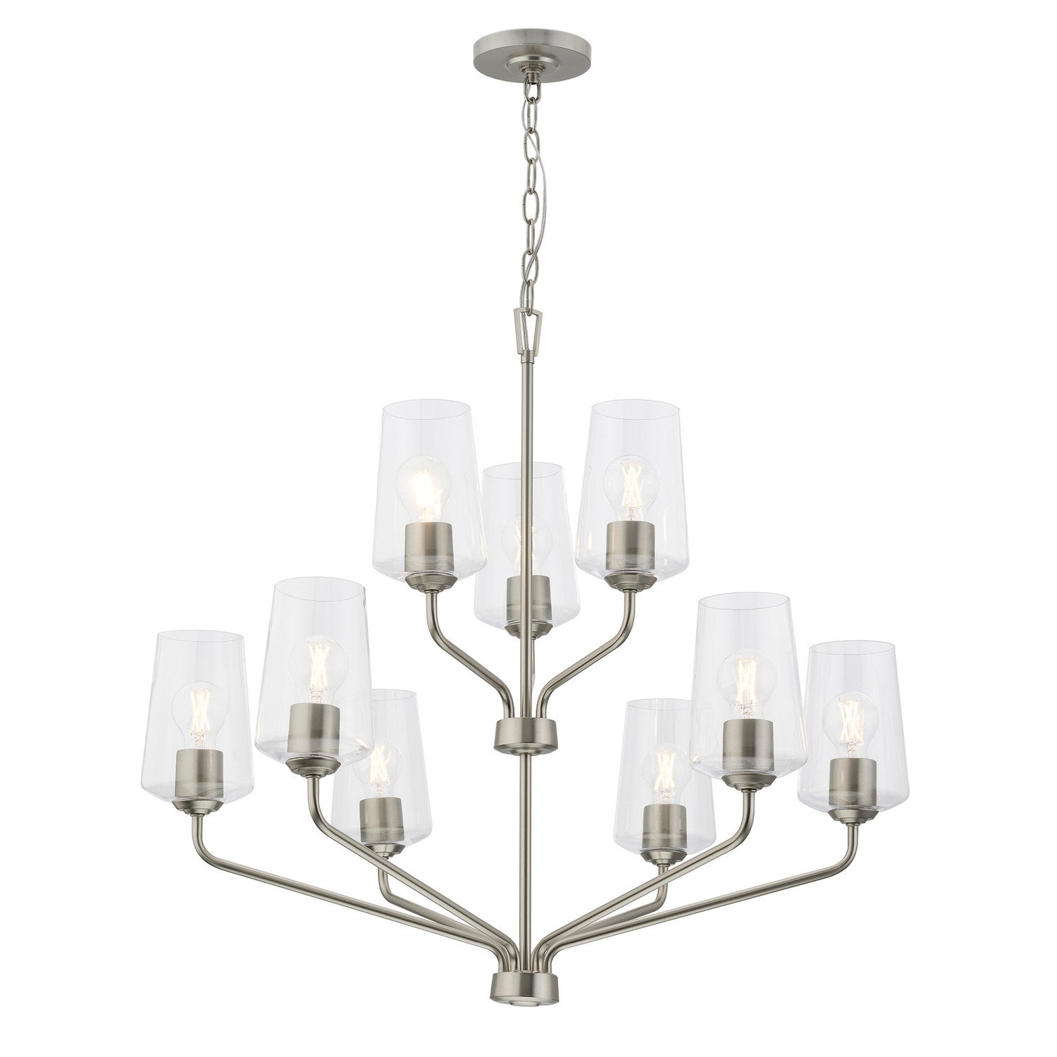 Progress Lighting - P400445-009 - Nine Light Chandelier - Celino - Brushed Nickel