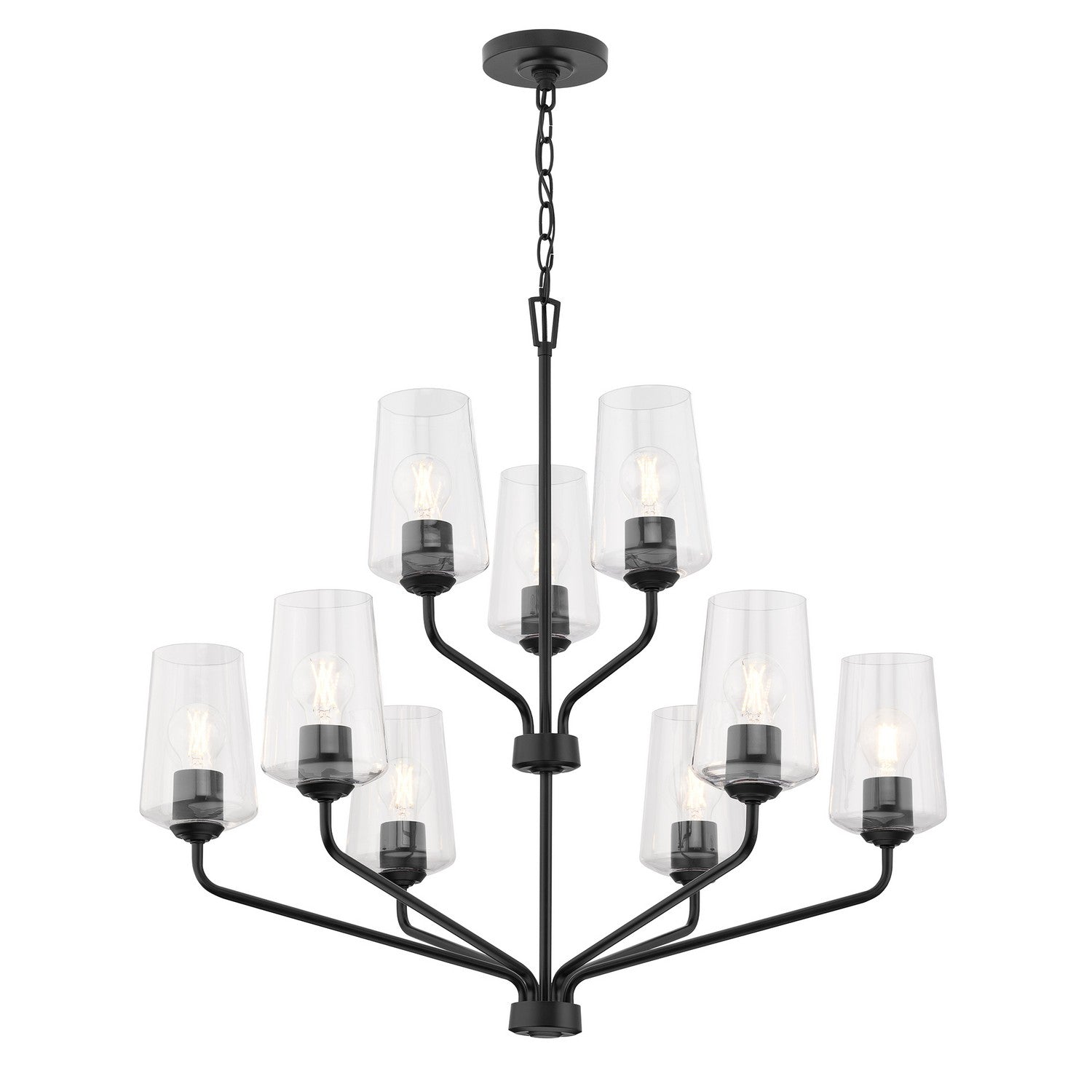 Progress Lighting - P400445-031 - Nine Light Chandelier - Celino - Black