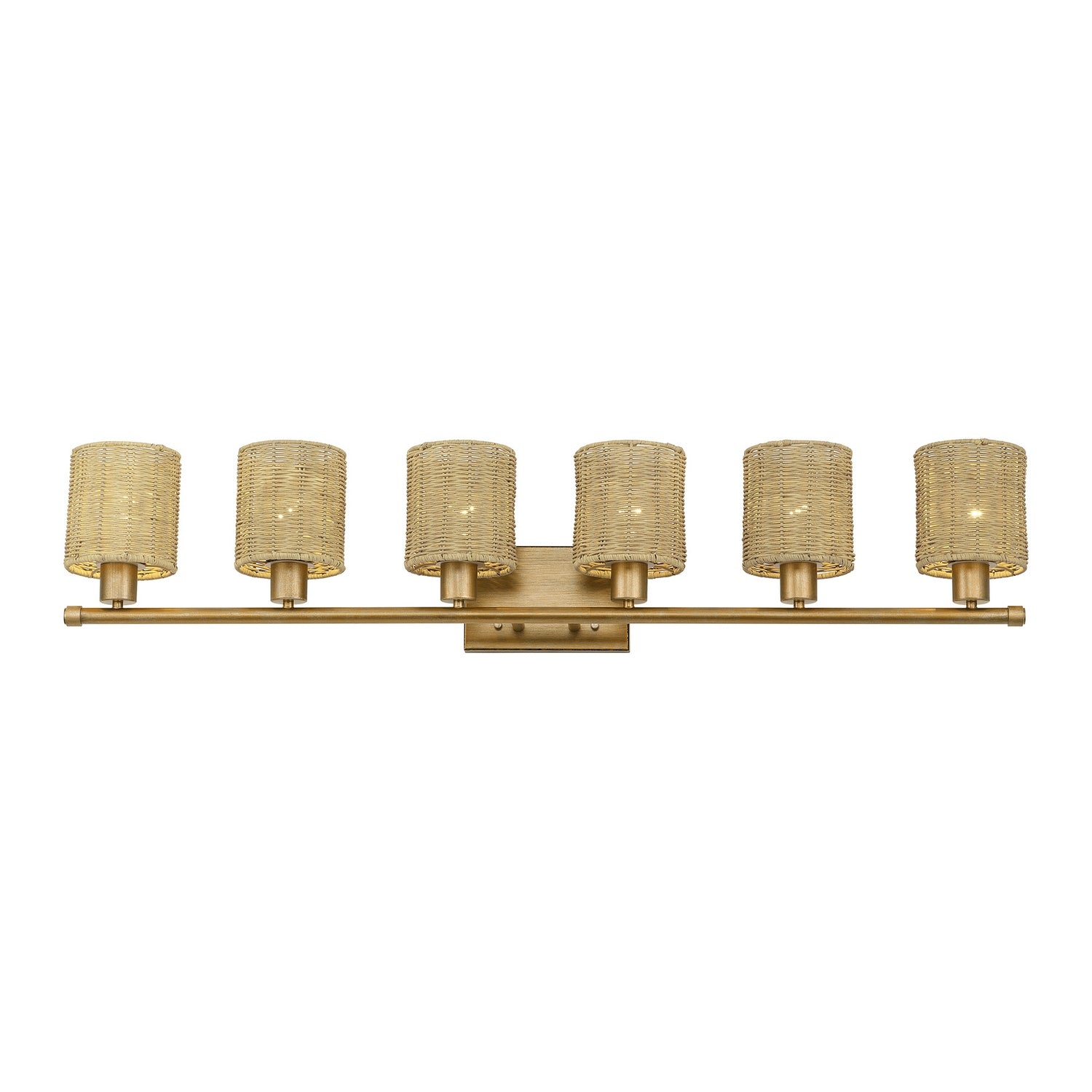 Livex Lighting - 13706-48 - Six Light Vanity - Weavington - Antique Gold Leaf