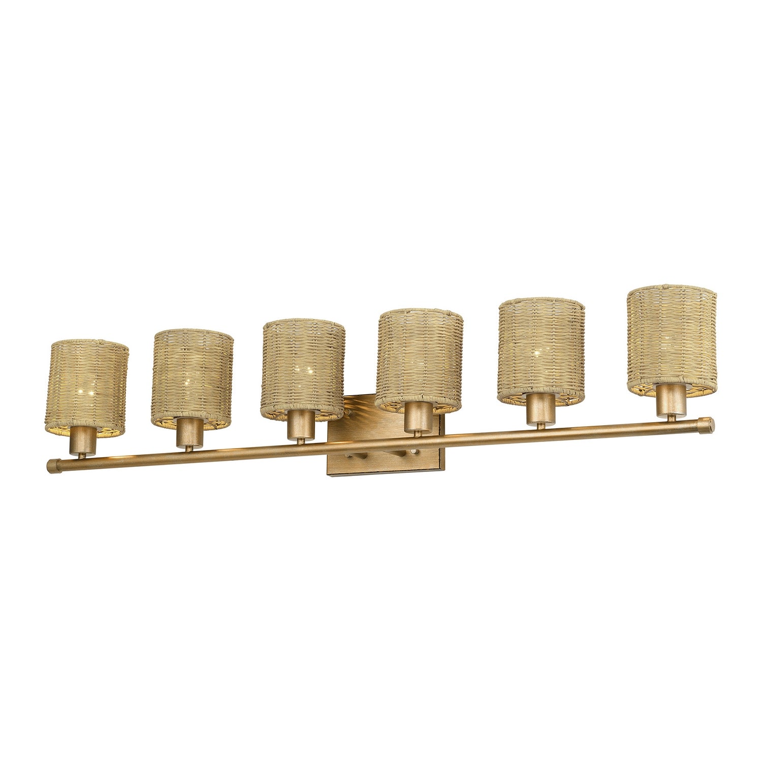 Livex Lighting - 13706-48 - Six Light Vanity - Weavington - Antique Gold Leaf