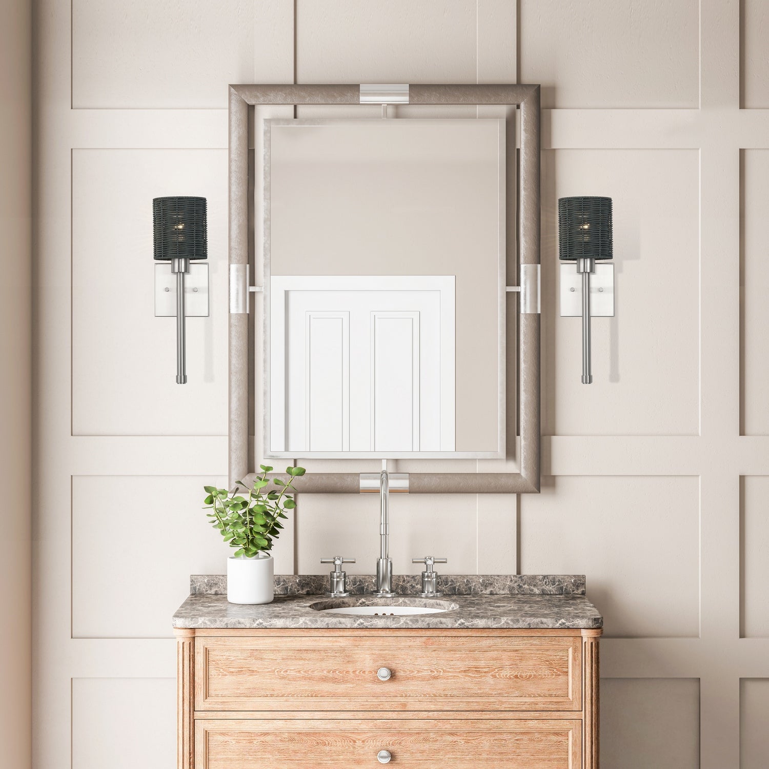 Livex Lighting - 13716-91 - One Light Wall Sconce - Weavington - Brushed Nickel