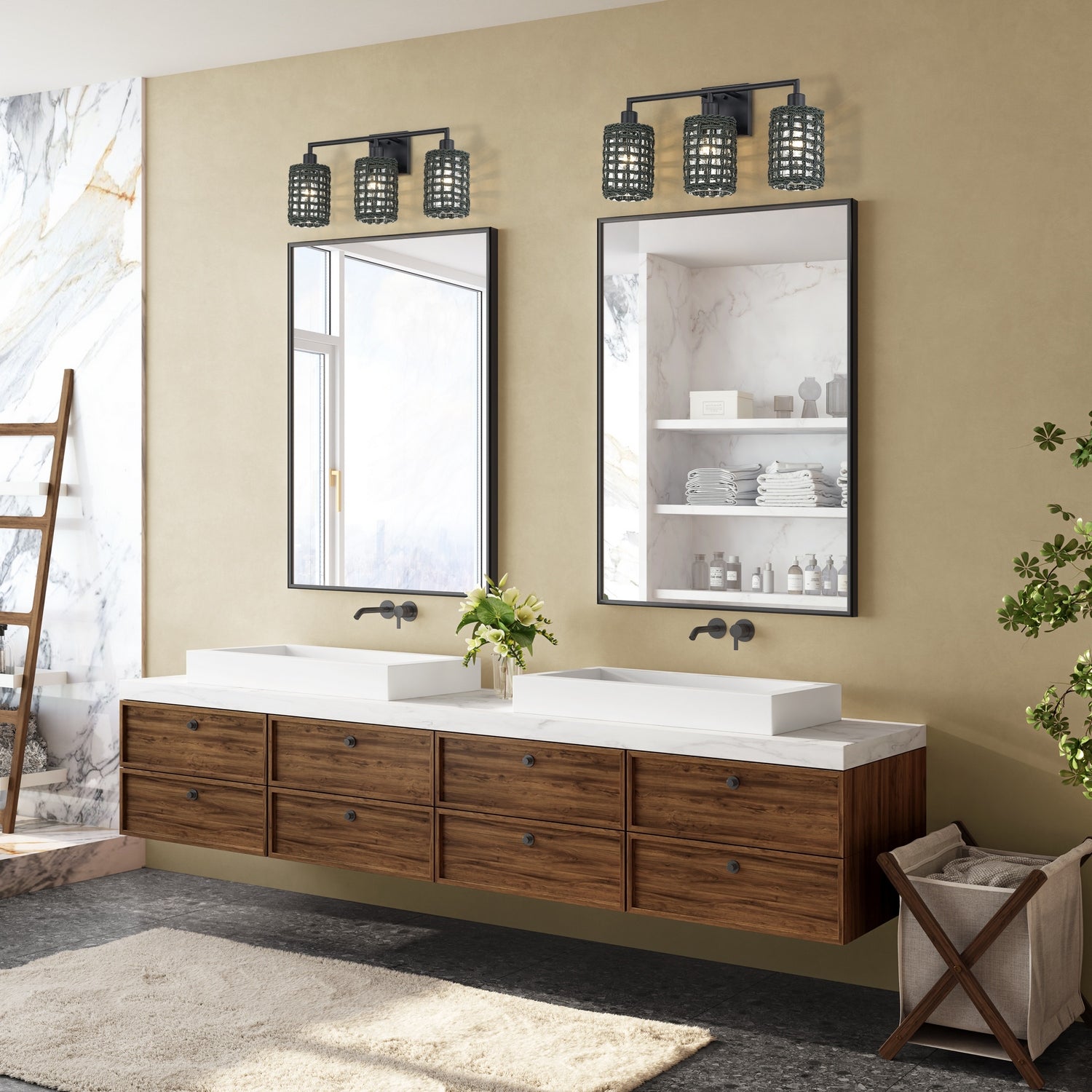 Livex Lighting - 14043-04 - Three Light Vanity - Twinewell - Black