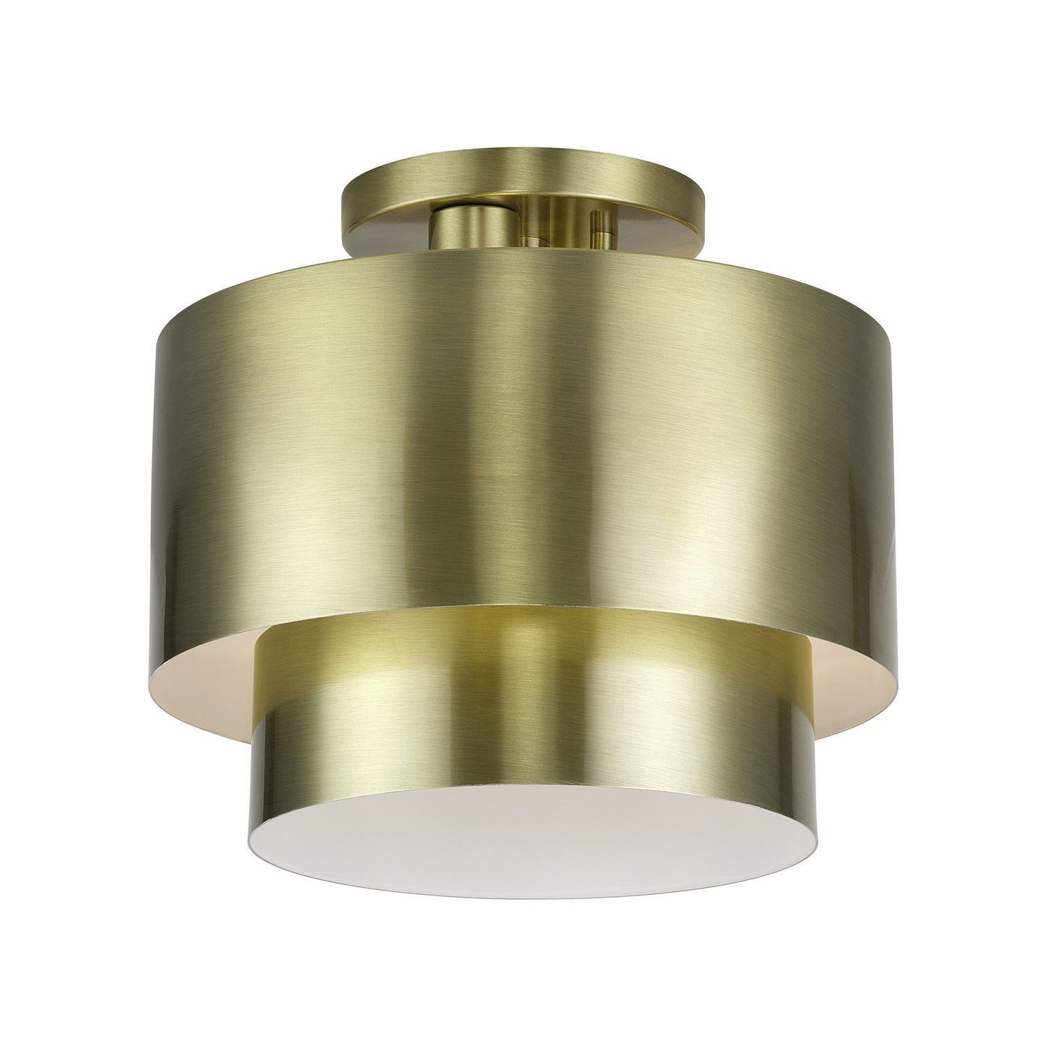 Livex Lighting - 40054-01 - Two Light Semi-Flush Mount - Zolana - Antique Brass