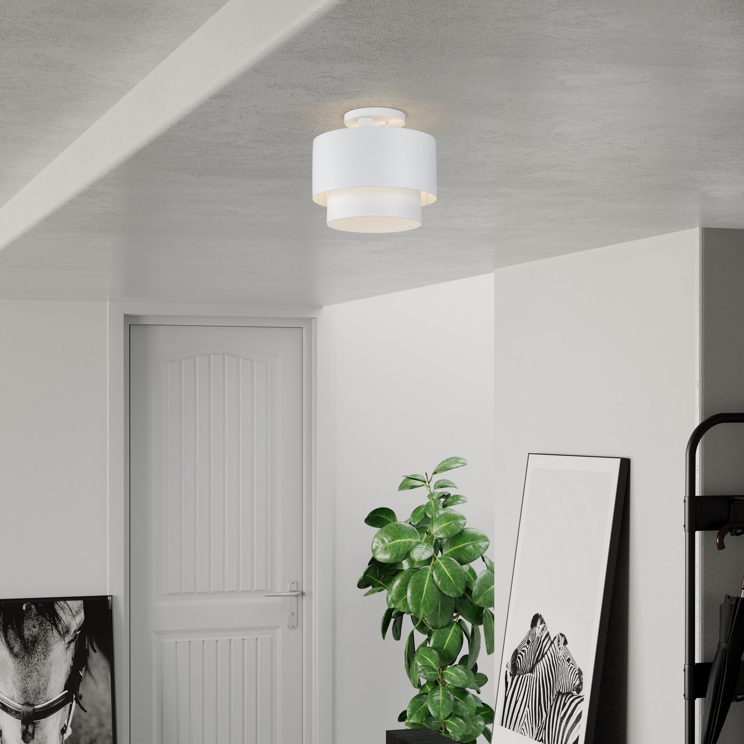 Livex Lighting - 40054-03 - Two Light Semi-Flush Mount - Zolana - White