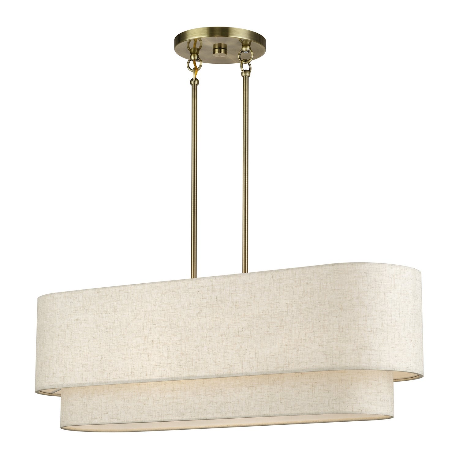 Livex Lighting - 41934-01 - Four Light Linear Chandelier - Manorwood - Antique Brass