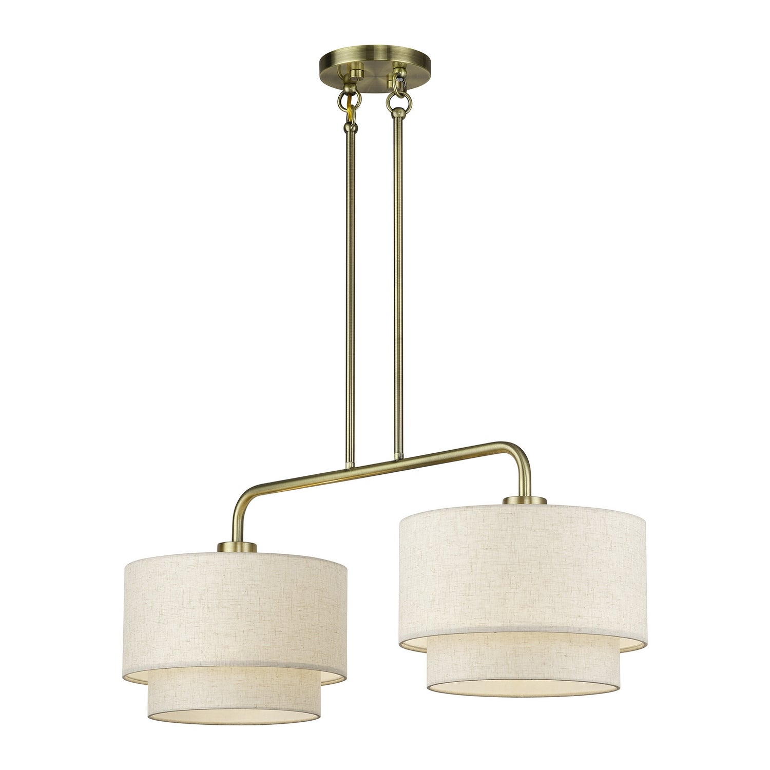 Livex Lighting - 41942-01 - Two Light Linear Chandelier - Manorwood - Antique Brass