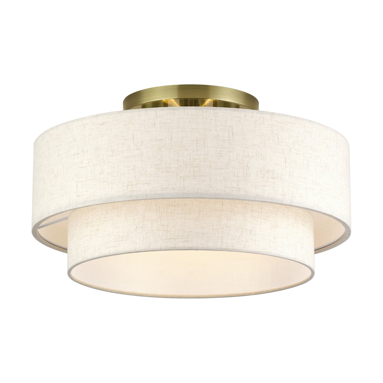 Livex Lighting - 41945-01 - Three Light Semi-Flush Mount - Manorwood - Antique Brass