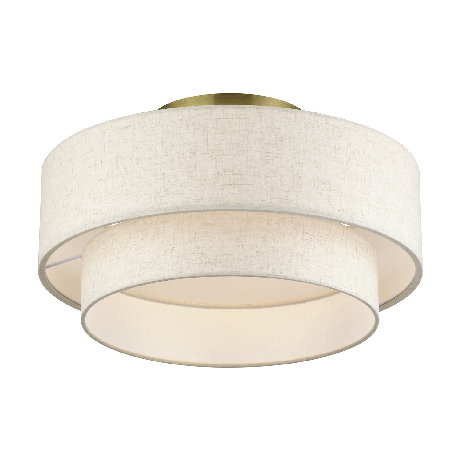 Livex Lighting - 41945-01 - Three Light Semi-Flush Mount - Manorwood - Antique Brass