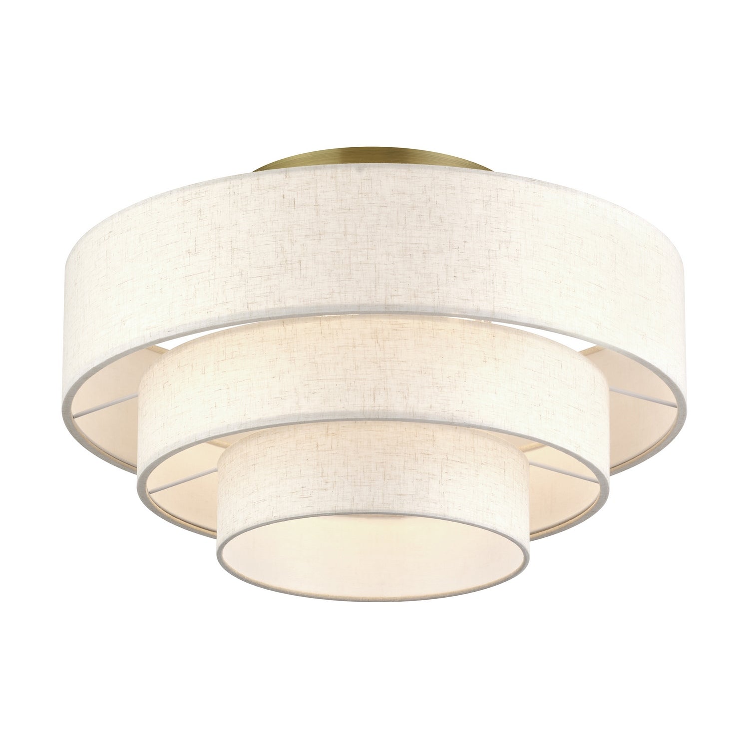 Livex Lighting - 41946-01 - Four Light Semi-Flush Mount - Manorwood - Antique Brass