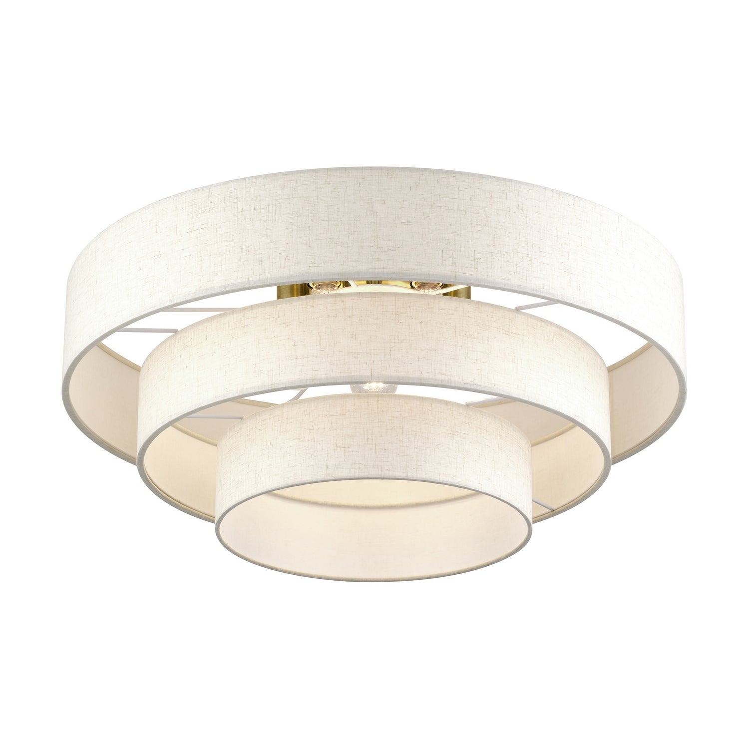 Livex Lighting - 41948-01 - Five Light Semi-Flush Mount - Manorwood - Antique Brass