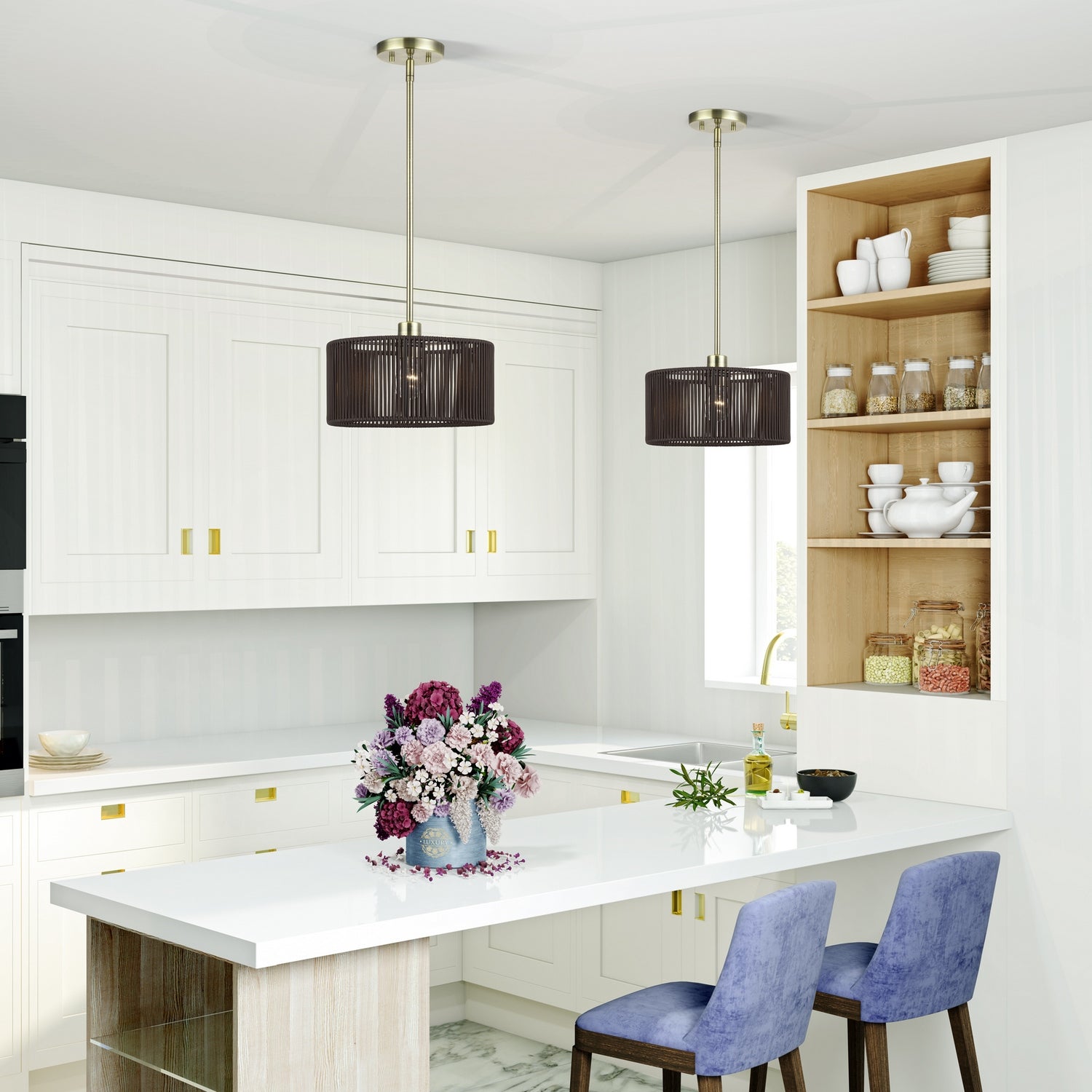 Livex Lighting - 49122-01 - One Light Pendant - Acordia - Antique Brass