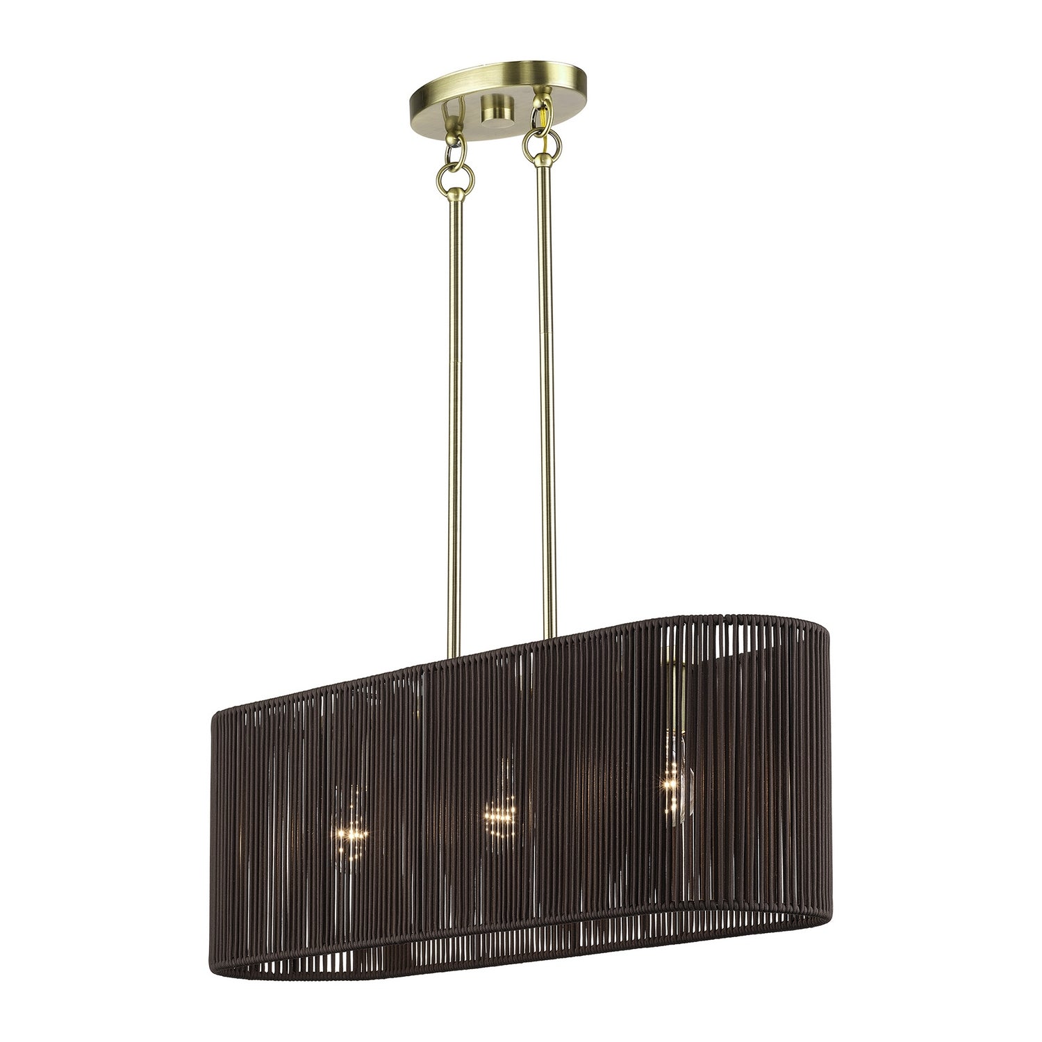 Livex Lighting - 49127-01 - Three Light Linear Chandelier - Acordia - Antique Brass