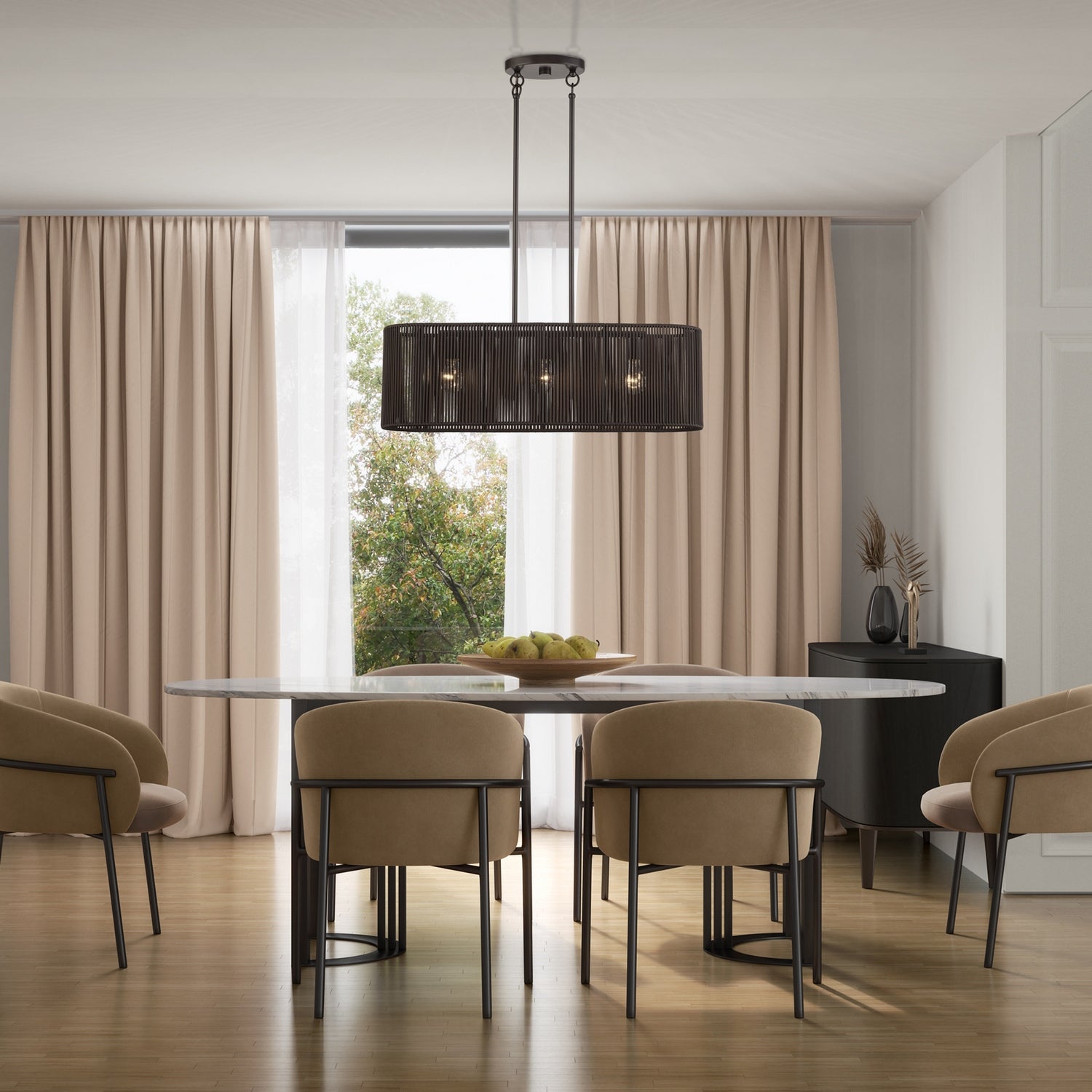 Livex Lighting - 49127-92 - Three Light Linear Chandelier - Acordia - English Bronze