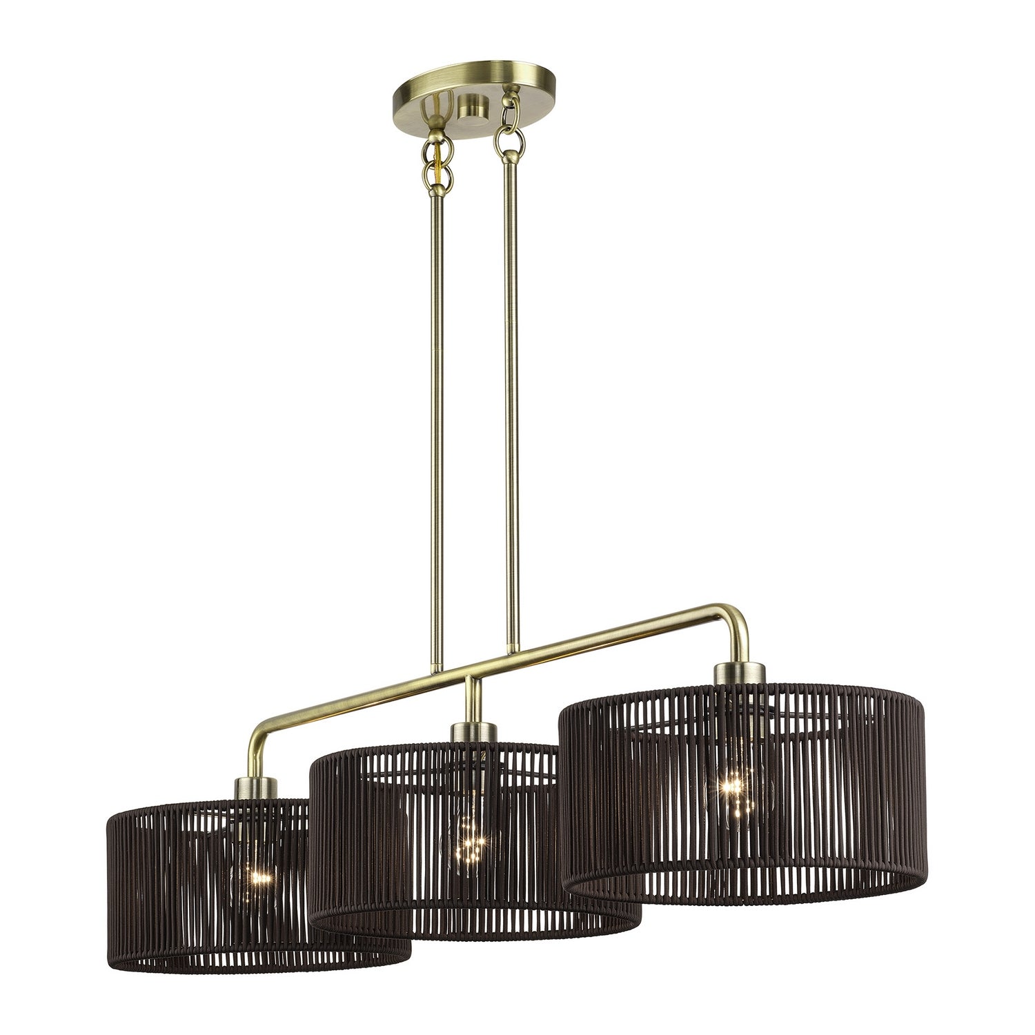 Livex Lighting - 49129-01 - Three Light Linear Chandelier - Acordia - Antique Brass