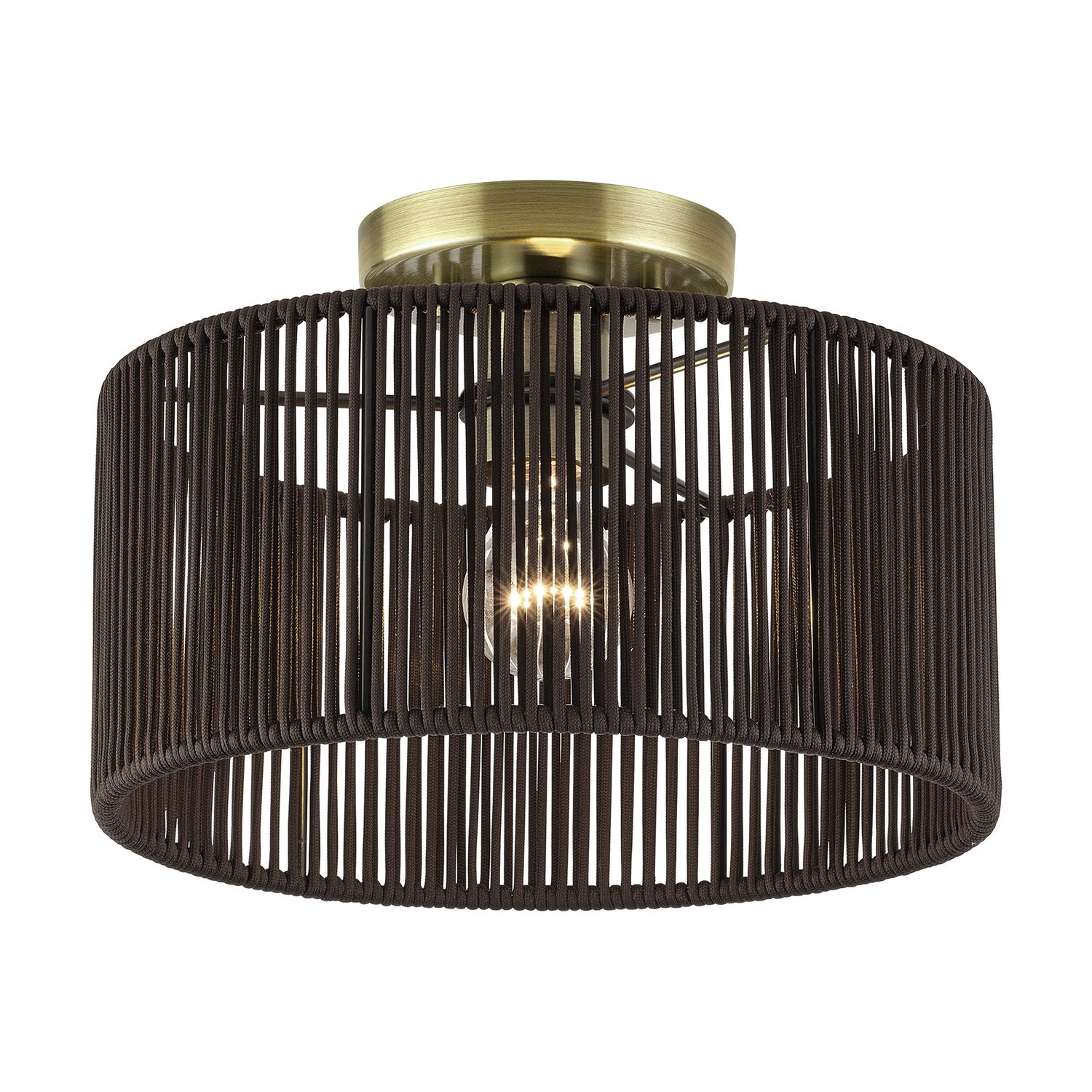 Livex Lighting - 49132-01 - One Light Semi-Flush Mount - Acordia - Antique Brass