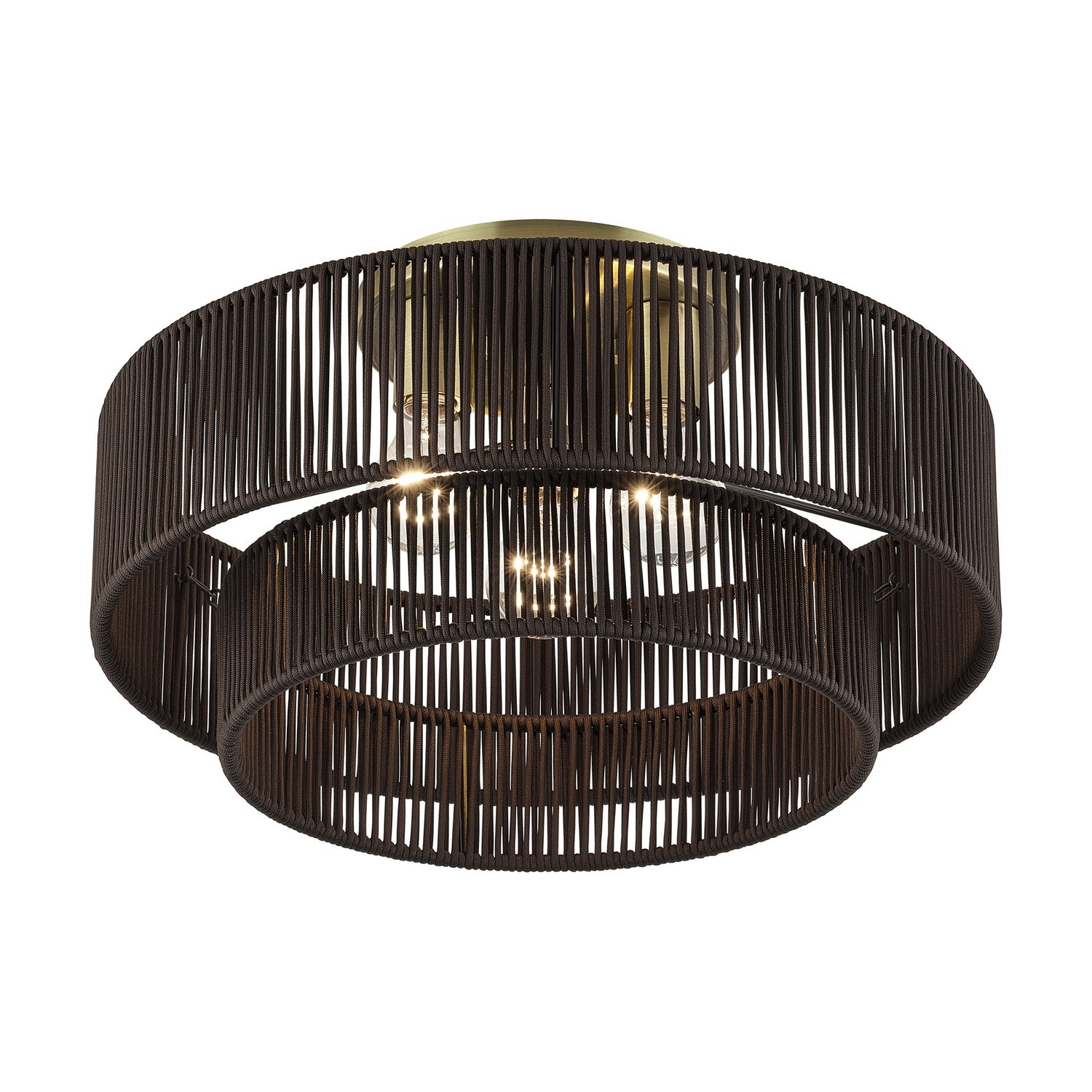 Livex Lighting - 49134-01 - Three Light Semi-Flush Mount - Acordia - Antique Brass