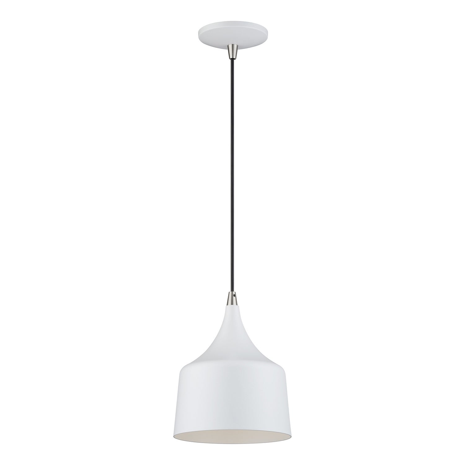 Livex Lighting - 51472-03 - LED Pendant - Bolita - White w/Brushed Nickel