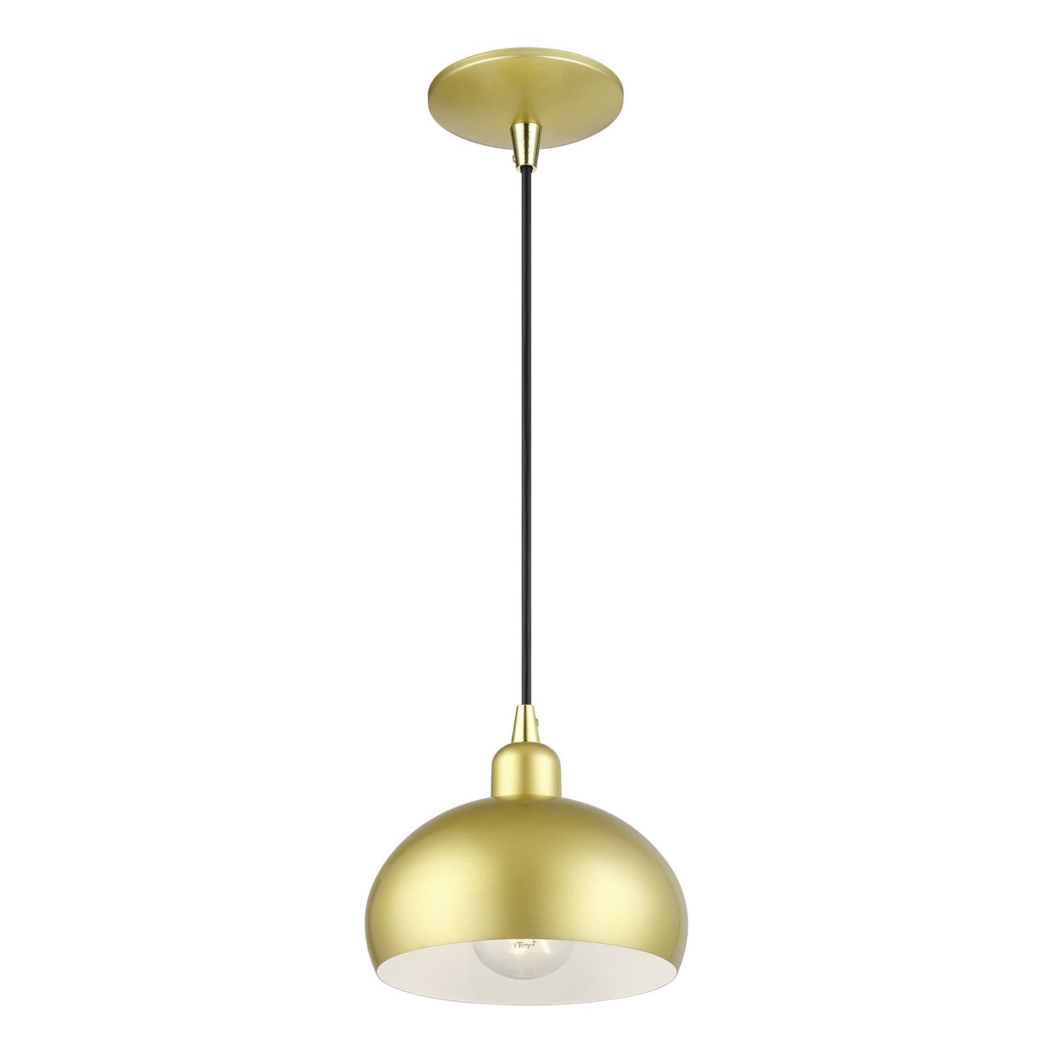 Livex Lighting - 51513-33 - One Light Mini Pendant - Domma - Soft Gold w/Polished Brass