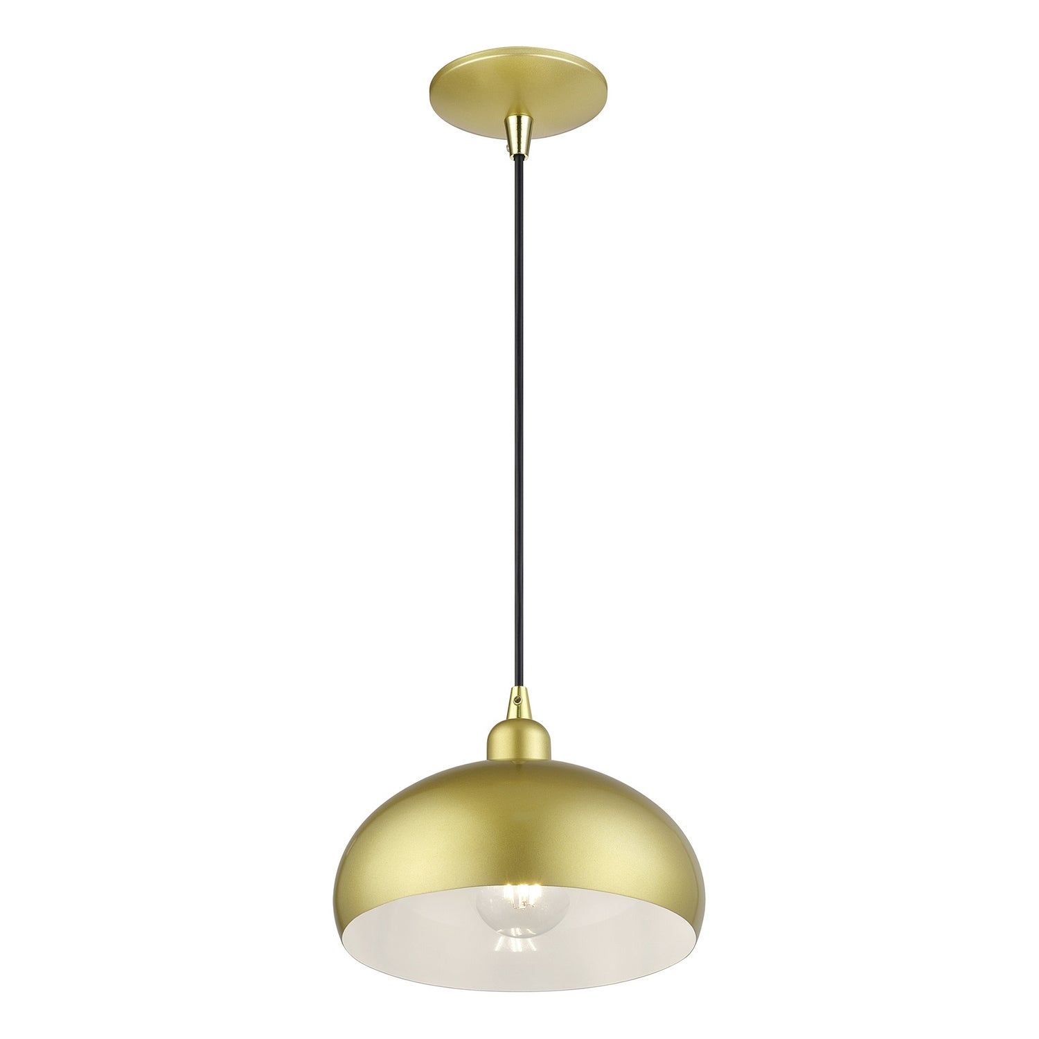Livex Lighting - 51514-33 - One Light Pendant - Domma - Soft Gold w/Polished Brass