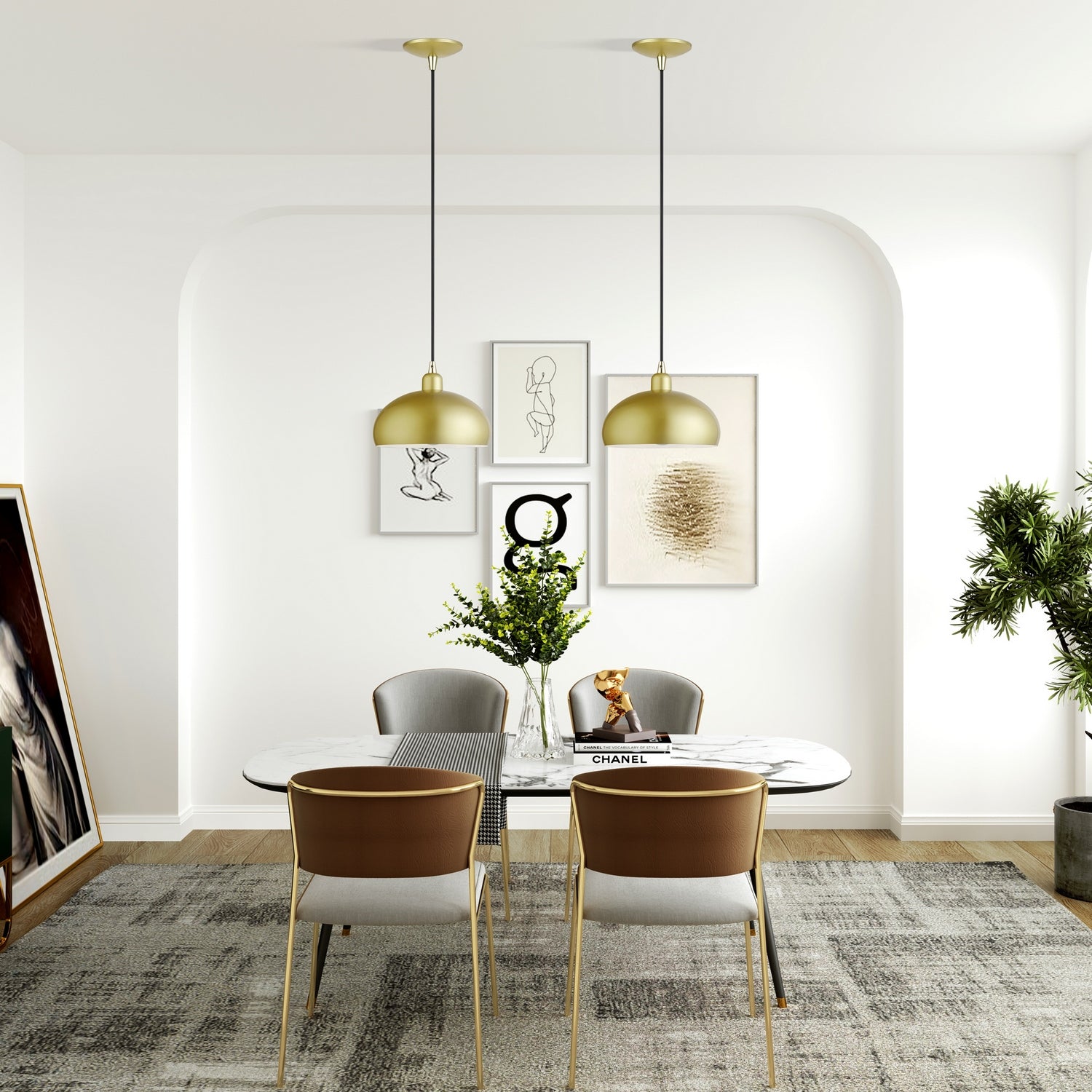 Livex Lighting - 51514-33 - One Light Pendant - Domma - Soft Gold w/Polished Brass