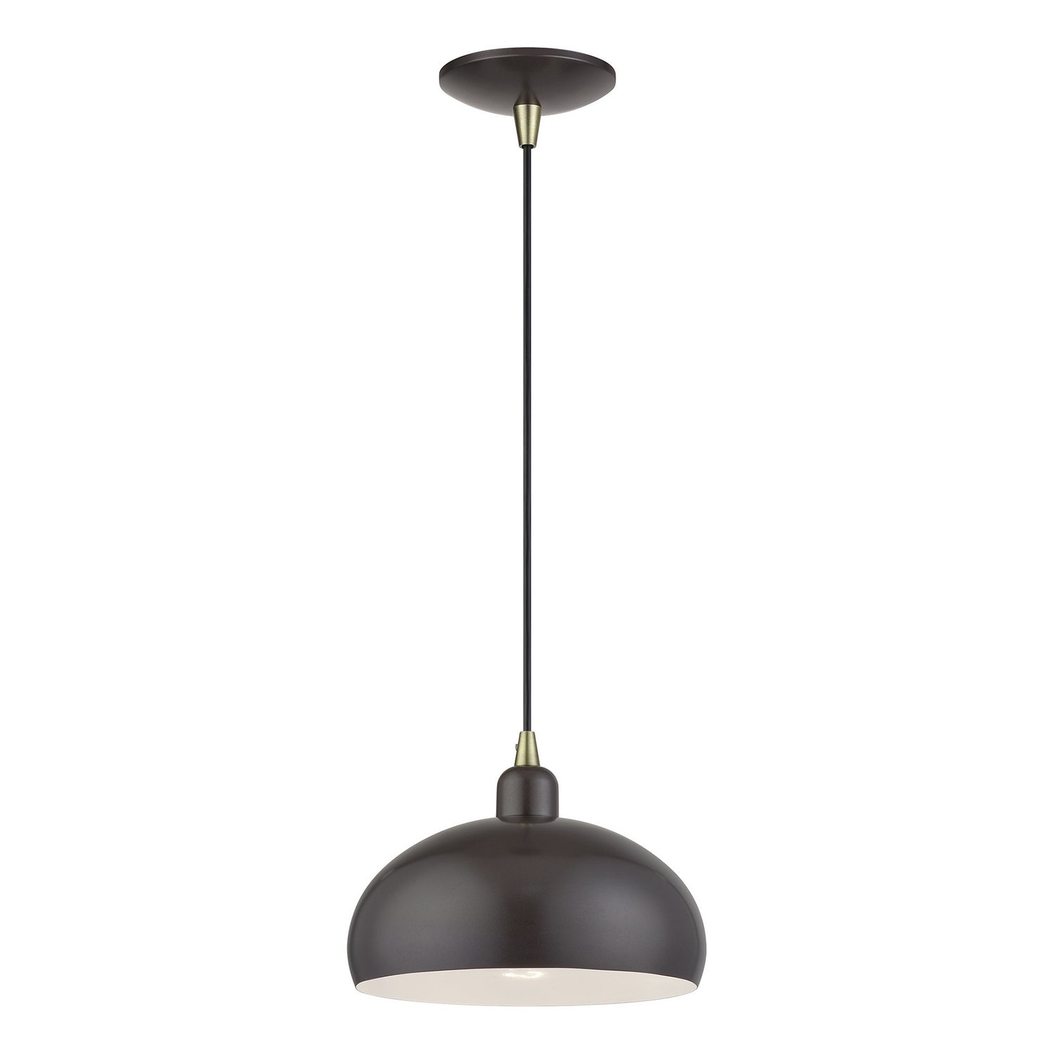 Livex Lighting - 51514-92 - One Light Pendant - Domma - English Bronze w/Antique Brass