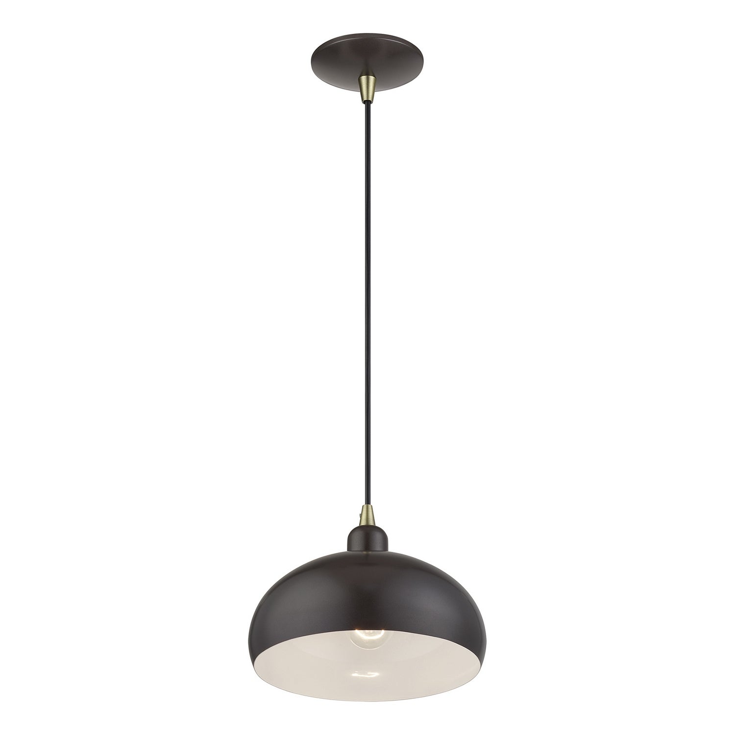 Livex Lighting - 51514-92 - One Light Pendant - Domma - English Bronze w/Antique Brass