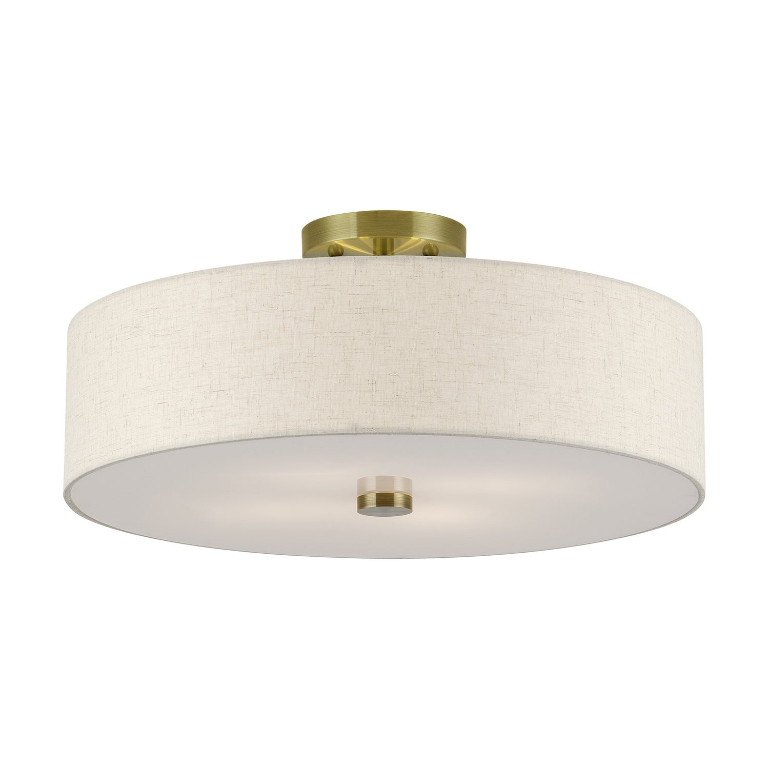 Livex Lighting - 52136-01 - Four Light Semi-Flush Mount - Monroe - Antique Brass