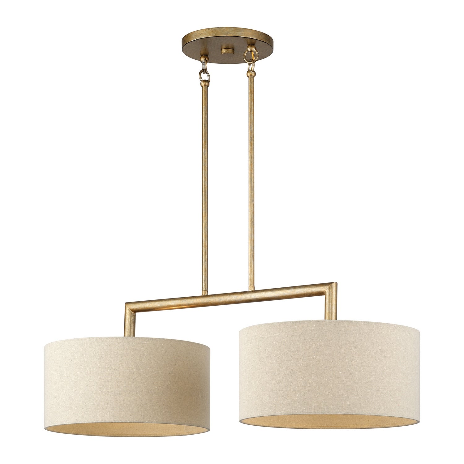 Livex Lighting - 52262-48 - Two Light Linear Chandelier - Bellingham - Antique Gold Leaf