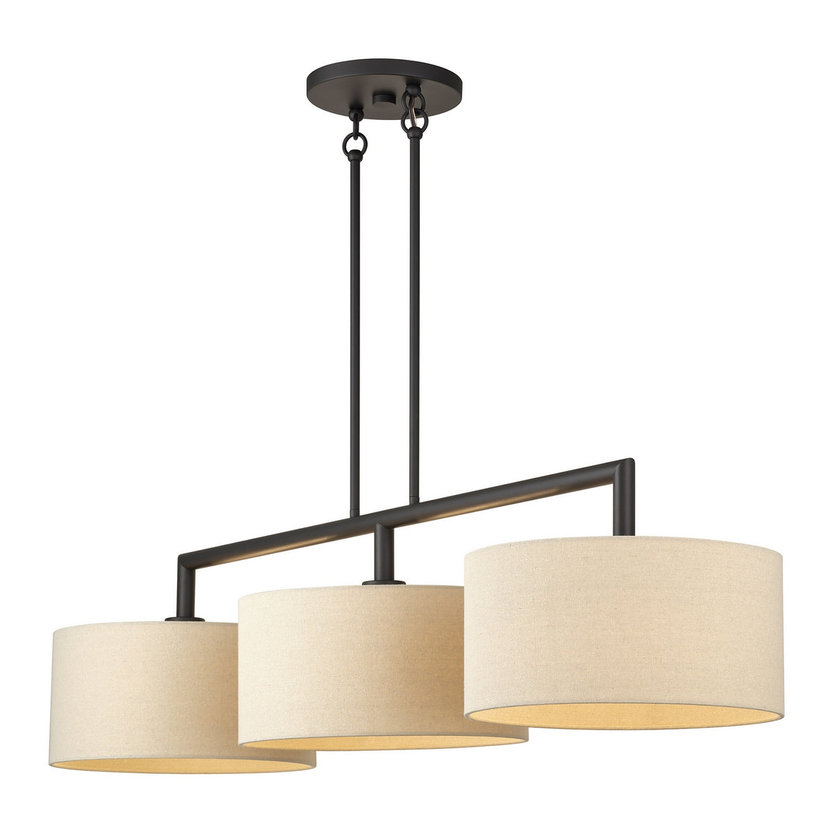 Livex Lighting - 52263-07 - Three Light Linear Chandelier - Bellingham - Bronze