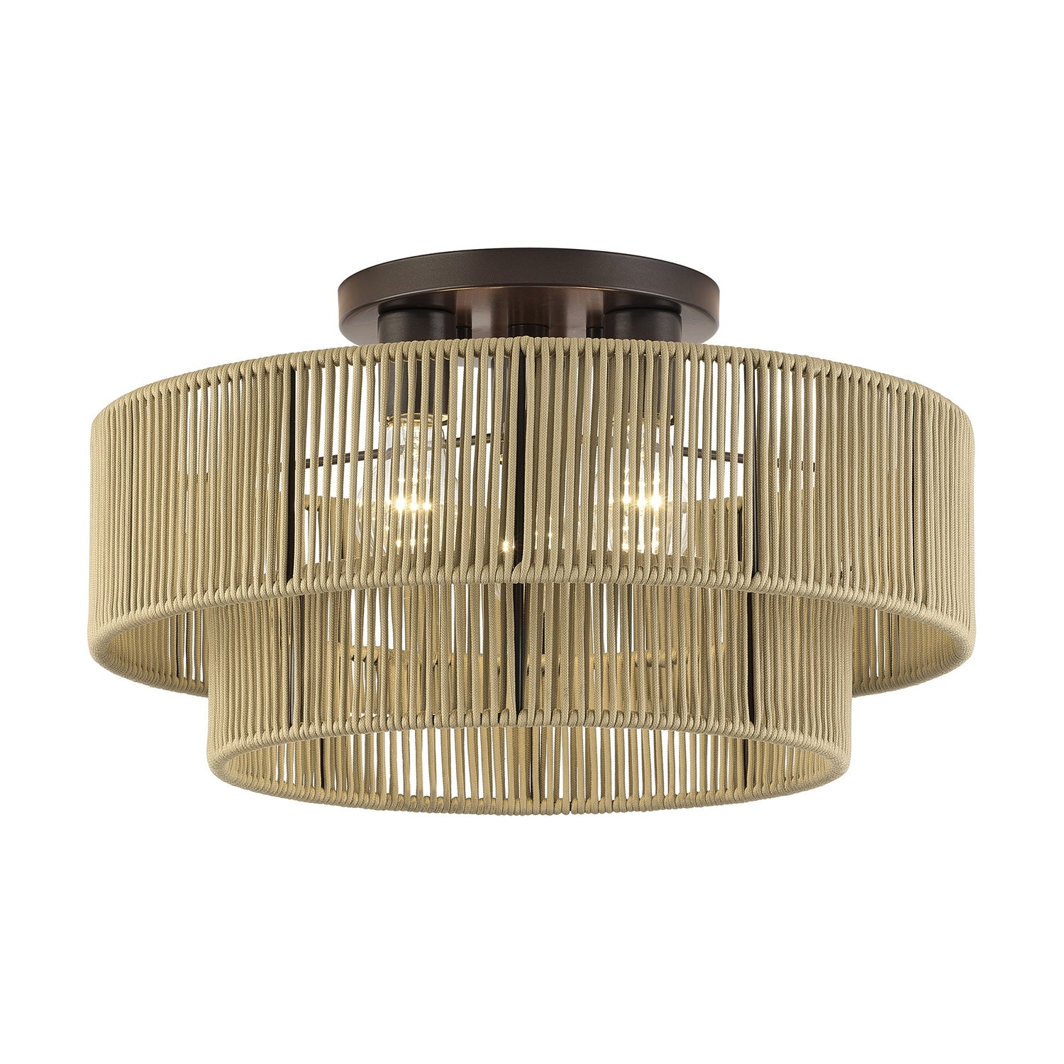 Livex Lighting - 53144-92 - Three Light Semi-Flush Mount - Acordia - English Bronze