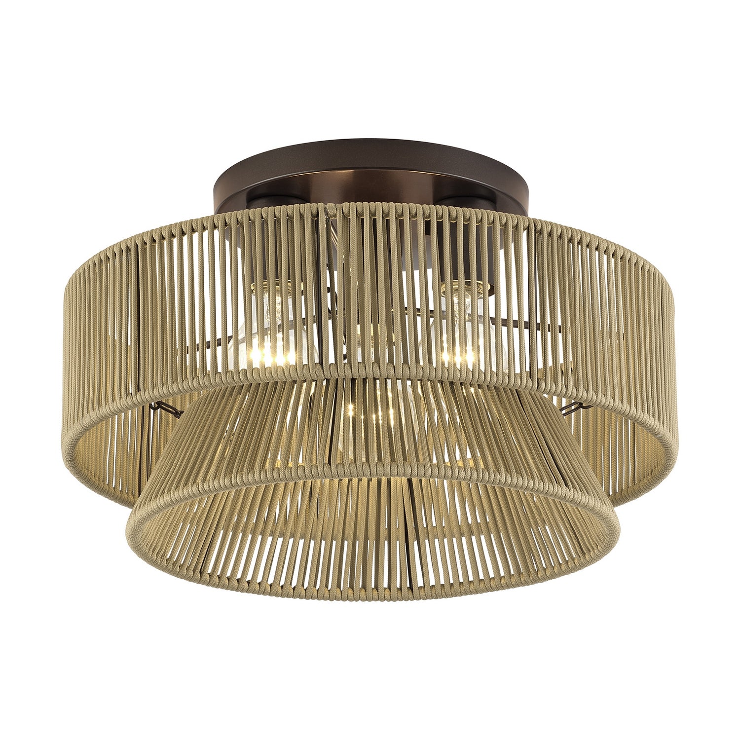 Livex Lighting - 53166-92 - Three Light Semi-Flush Mount - Florell - English Bronze