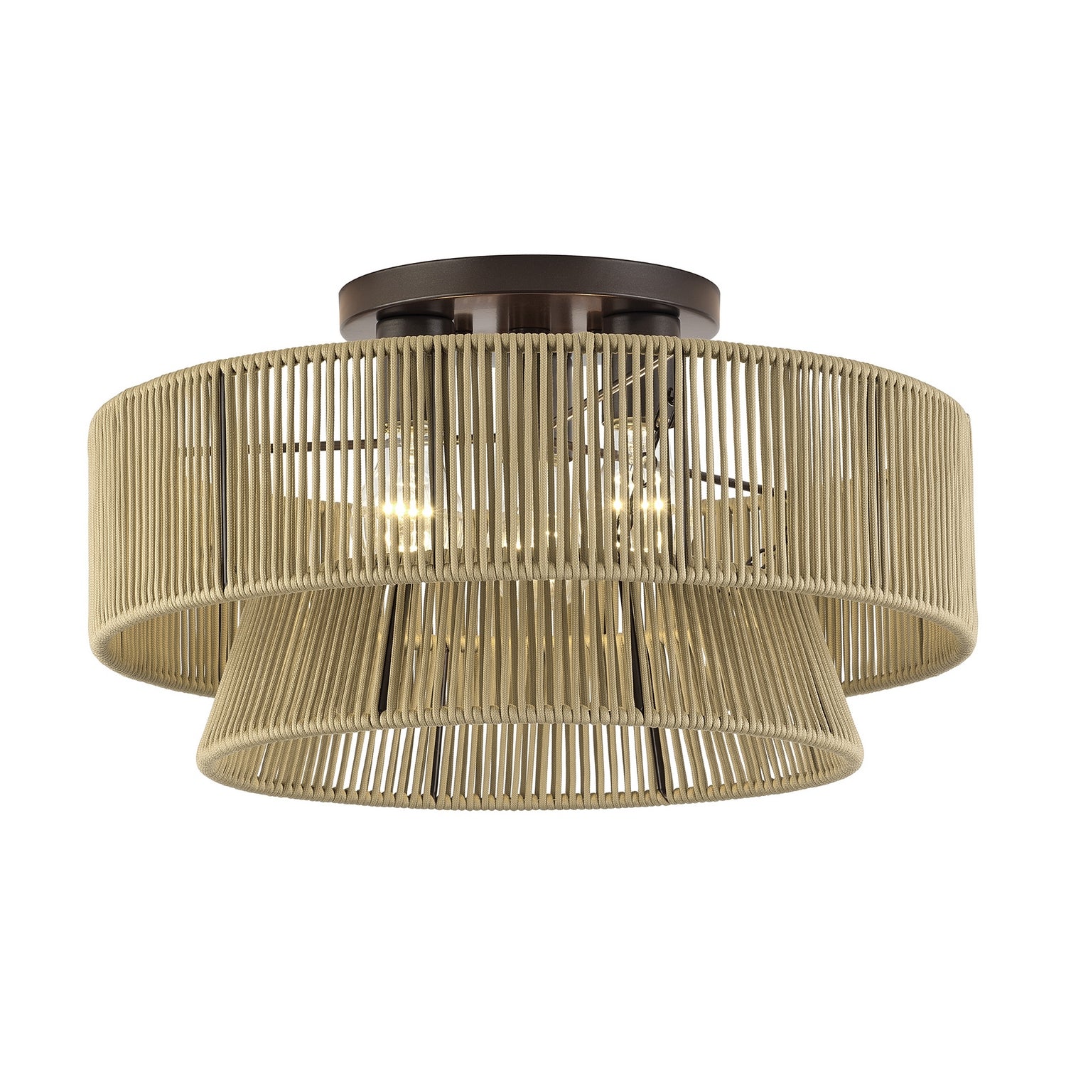 Livex Lighting - 53167-92 - Three Light Semi-Flush Mount - Florell - English Bronze