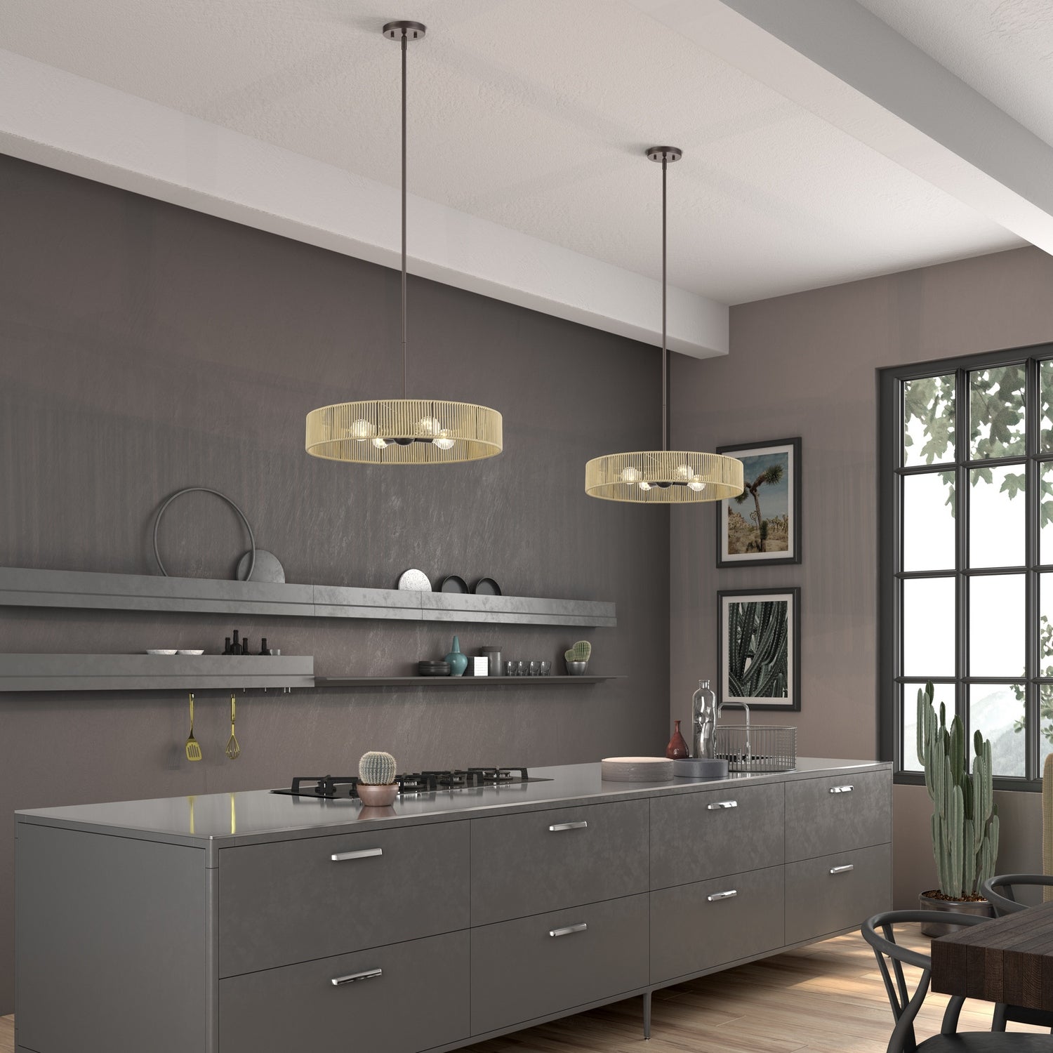 Livex Lighting - 53174-92 - Four Light Pendant - Goldiemesh - English Bronze