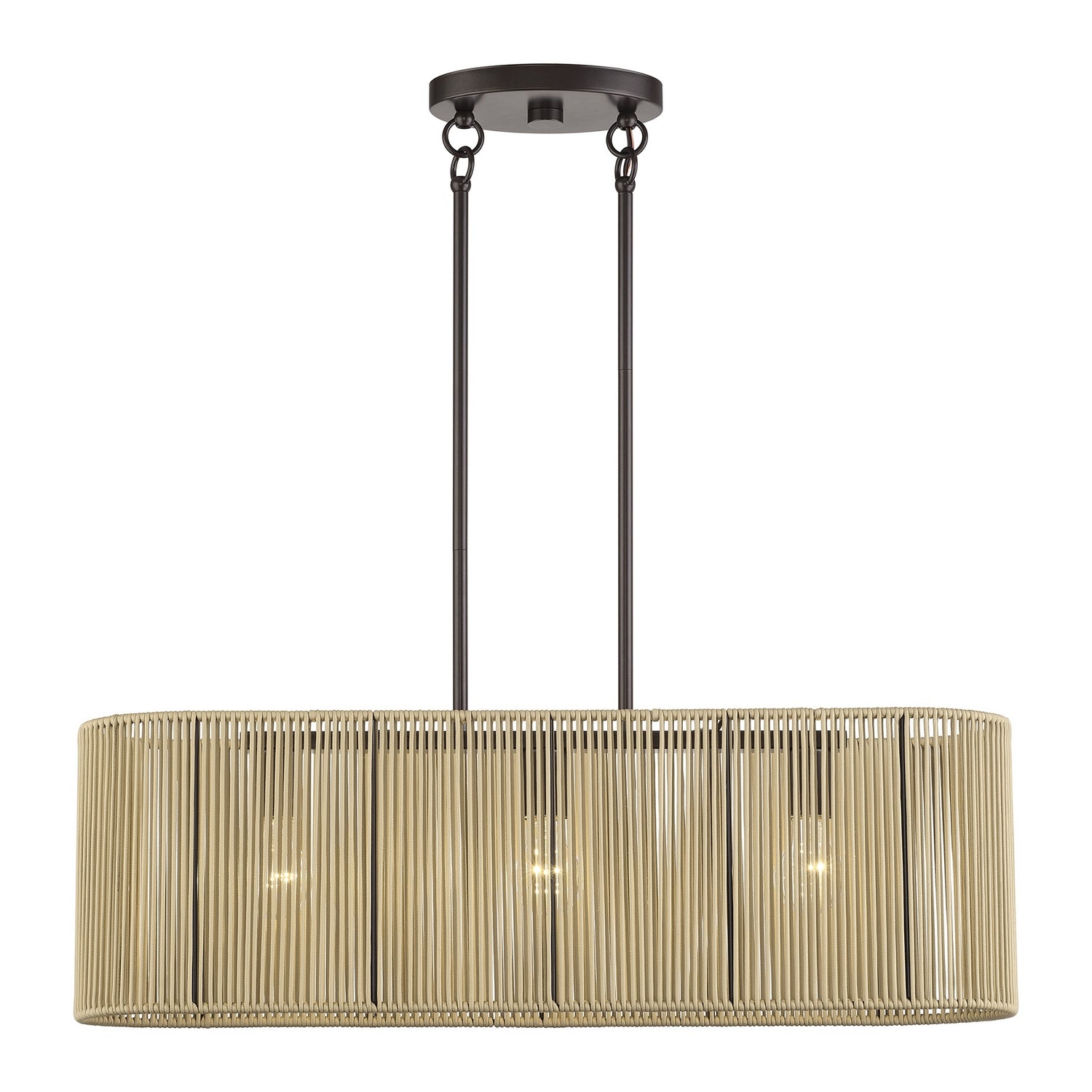 Livex Lighting - 53193-92 - Three Light Linear Chandelier - Goldiemesh - English Bronze