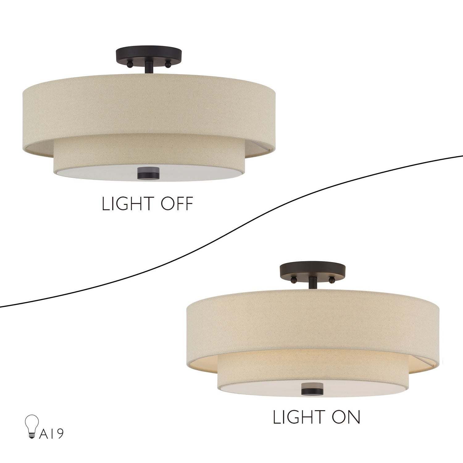 Livex Lighting - 58855-07 - Four Light Semi-Flush Mount - Bellingham - Bronze