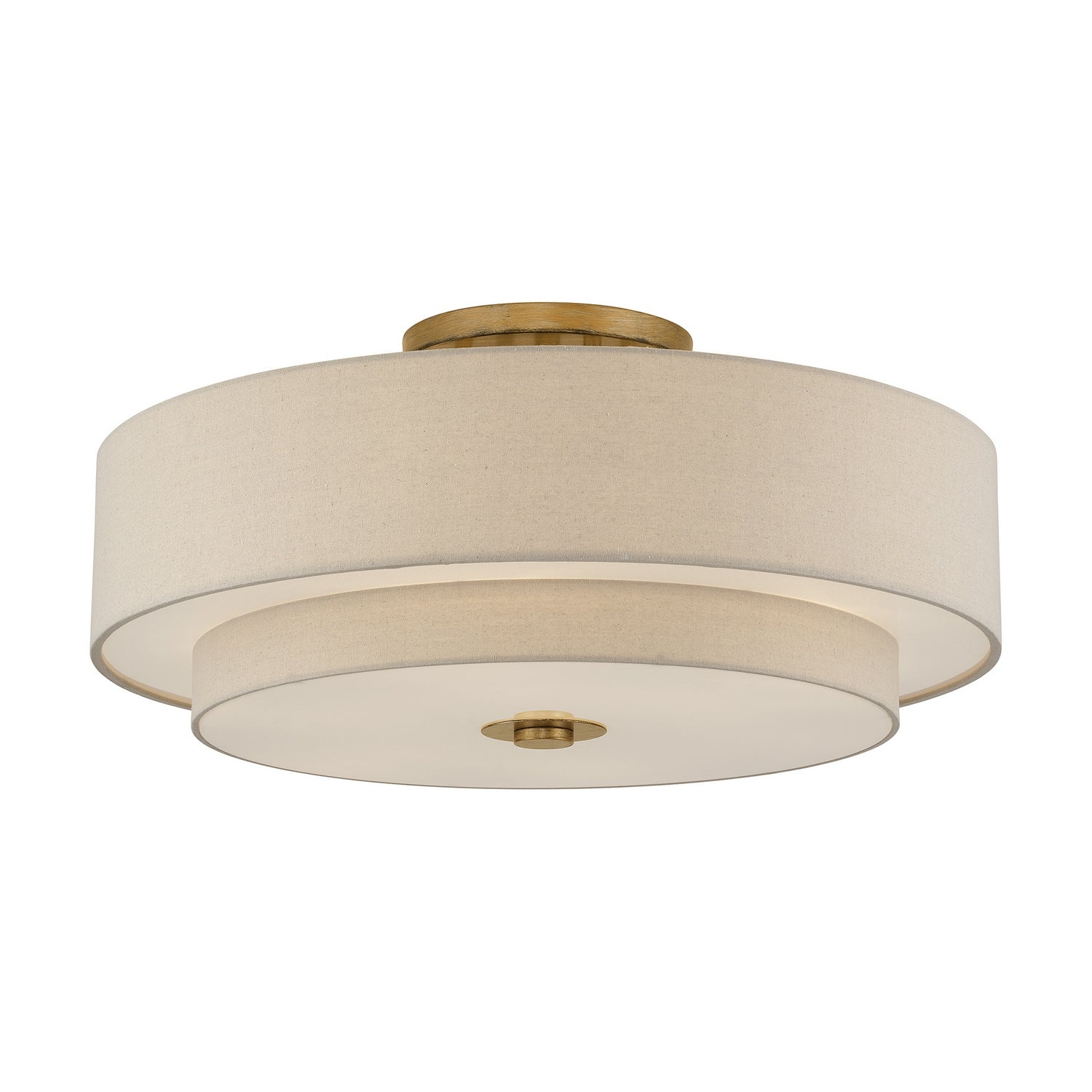 Livex Lighting - 58857-48 - Six Light Semi-Flush Mount - Bellingham - Antique Gold Leaf
