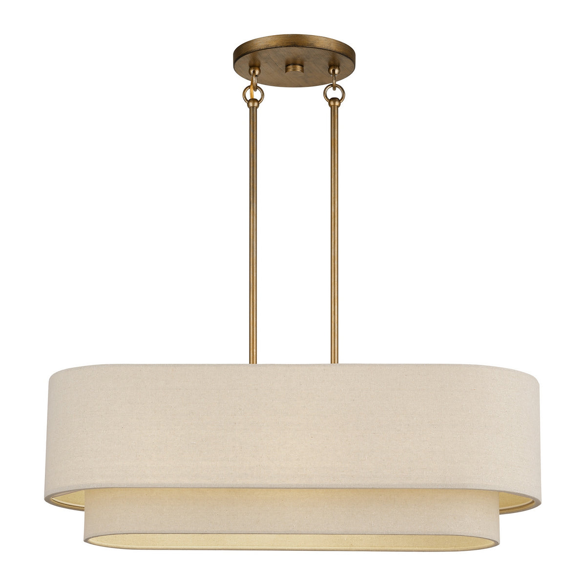 Livex Lighting - 58872-48 - Three Light Linear Chandelier - Bellingham - Antique Gold Leaf