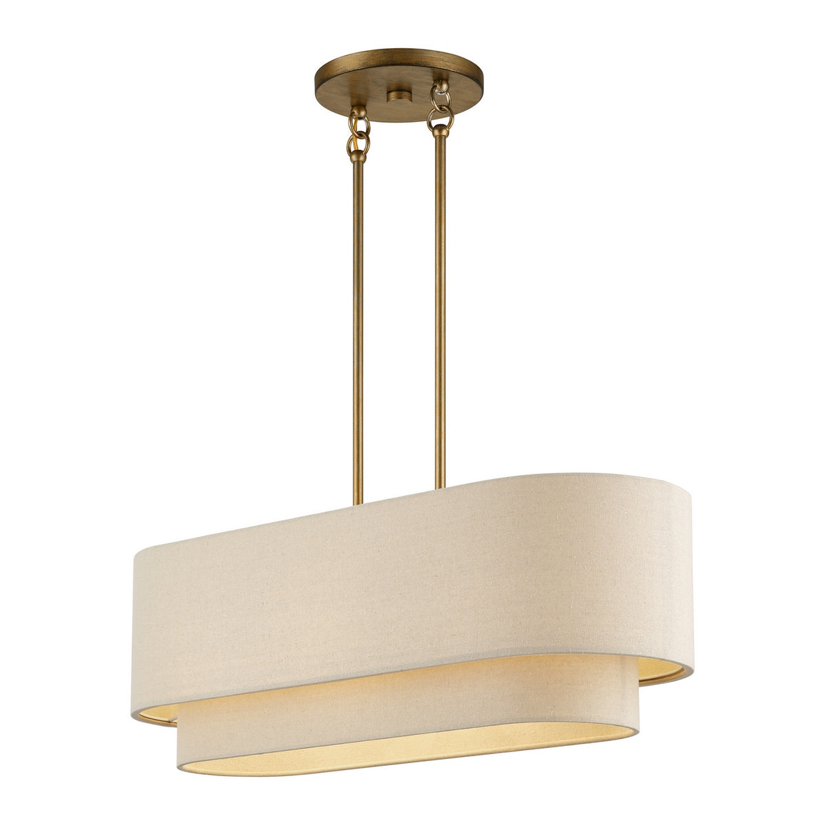 Livex Lighting - 58872-48 - Three Light Linear Chandelier - Bellingham - Antique Gold Leaf