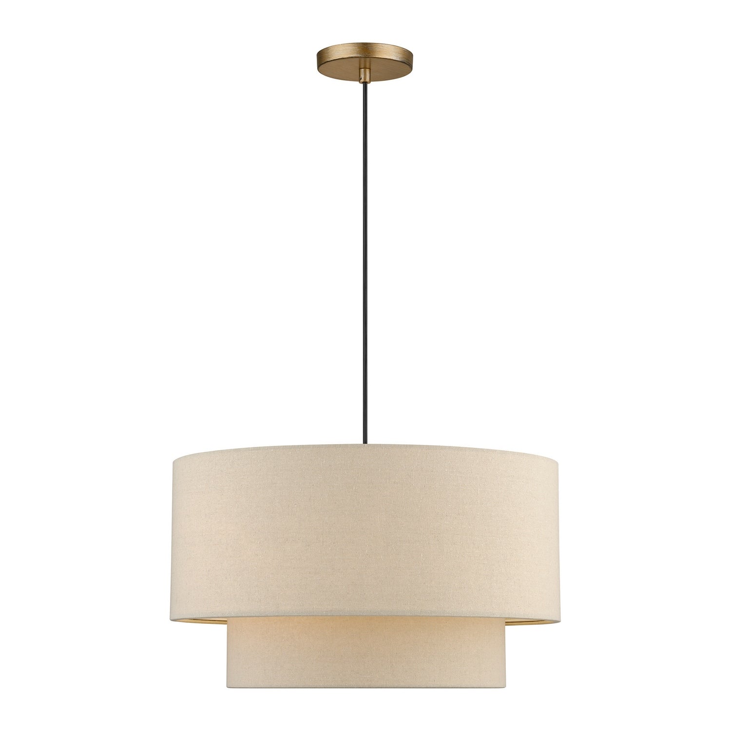 Livex Lighting - 58874-48 - Three Light Pendant - Bellingham - Antique Gold Leaf