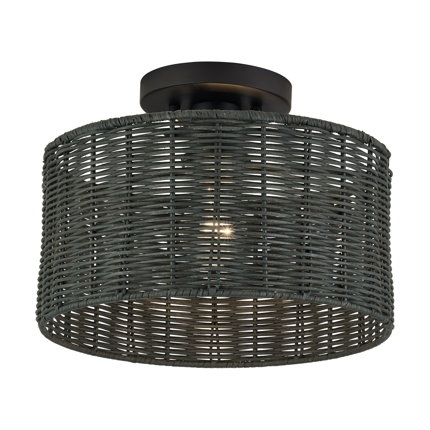Livex Lighting - 60117-04 - One Light Semi-Flush Mount - Weavington - Black
