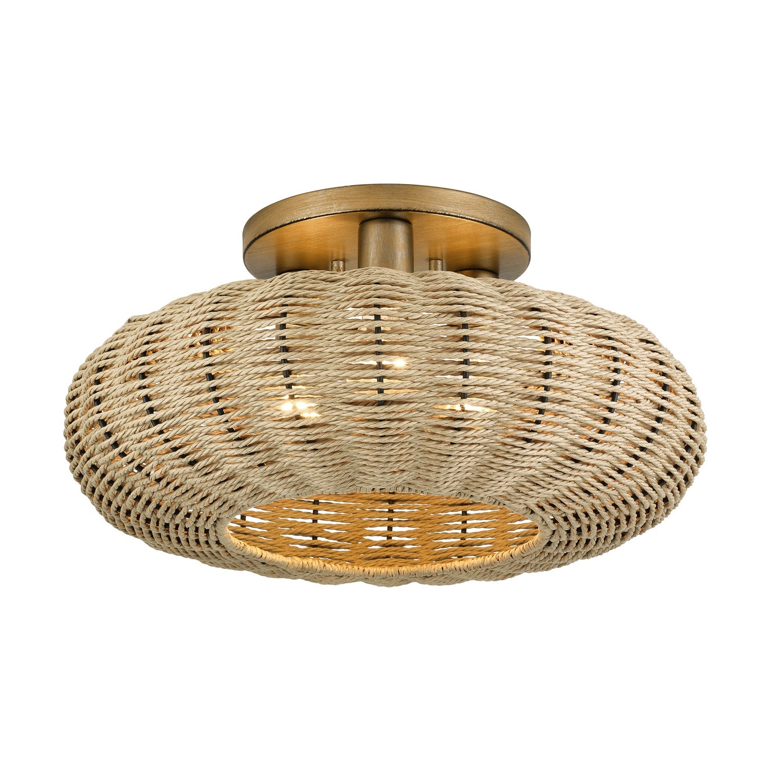 Livex Lighting - 60208-48 - Three Light Semi-Flush Mount - Summervine - Antique Gold Leaf