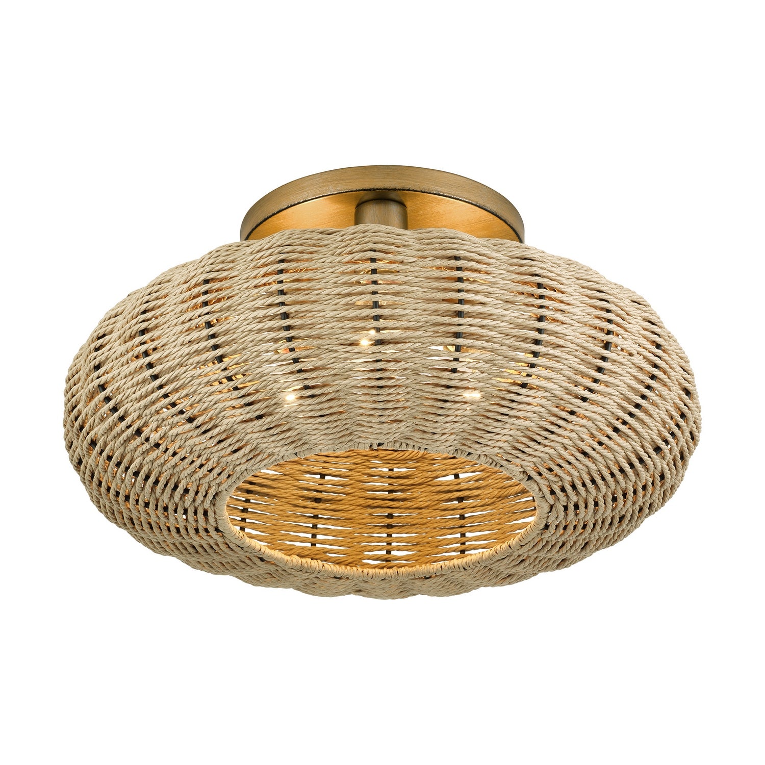 Livex Lighting - 60208-48 - Three Light Semi-Flush Mount - Summervine - Antique Gold Leaf