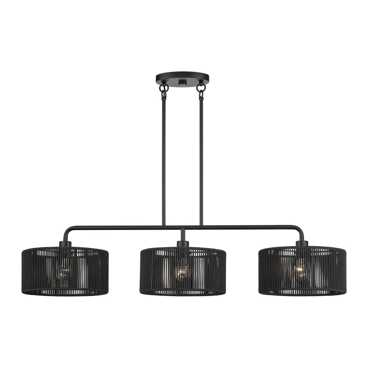 Livex Lighting - 60233-04 - Three Light Linear Chandelier - Acordia - Black