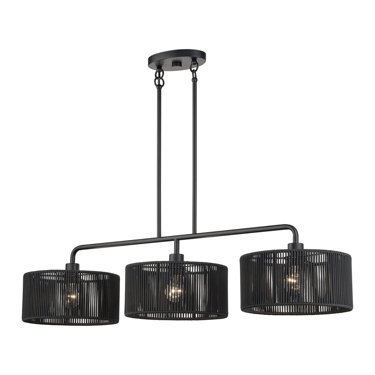 Livex Lighting - 60233-04 - Three Light Linear Chandelier - Acordia - Black