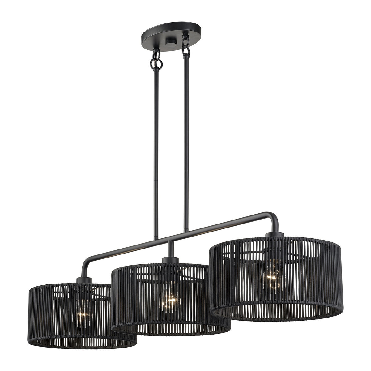 Livex Lighting - 60233-04 - Three Light Linear Chandelier - Acordia - Black