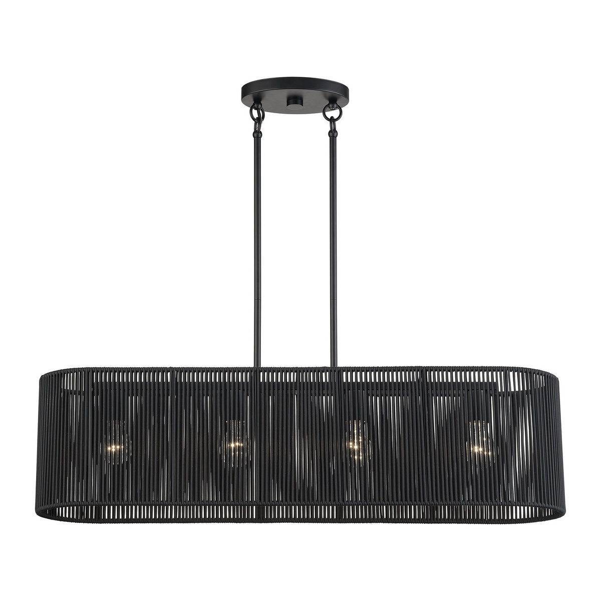 Livex Lighting - 60235-04 - Four Light Linear Chandelier - Acordia - Black