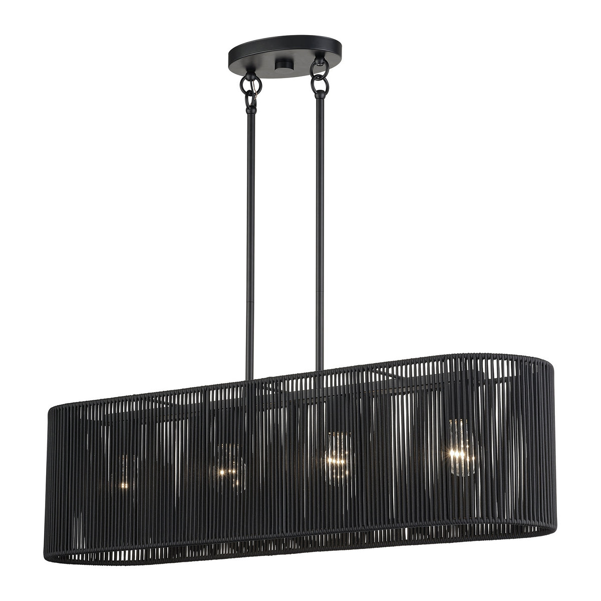 Livex Lighting - 60235-04 - Four Light Linear Chandelier - Acordia - Black
