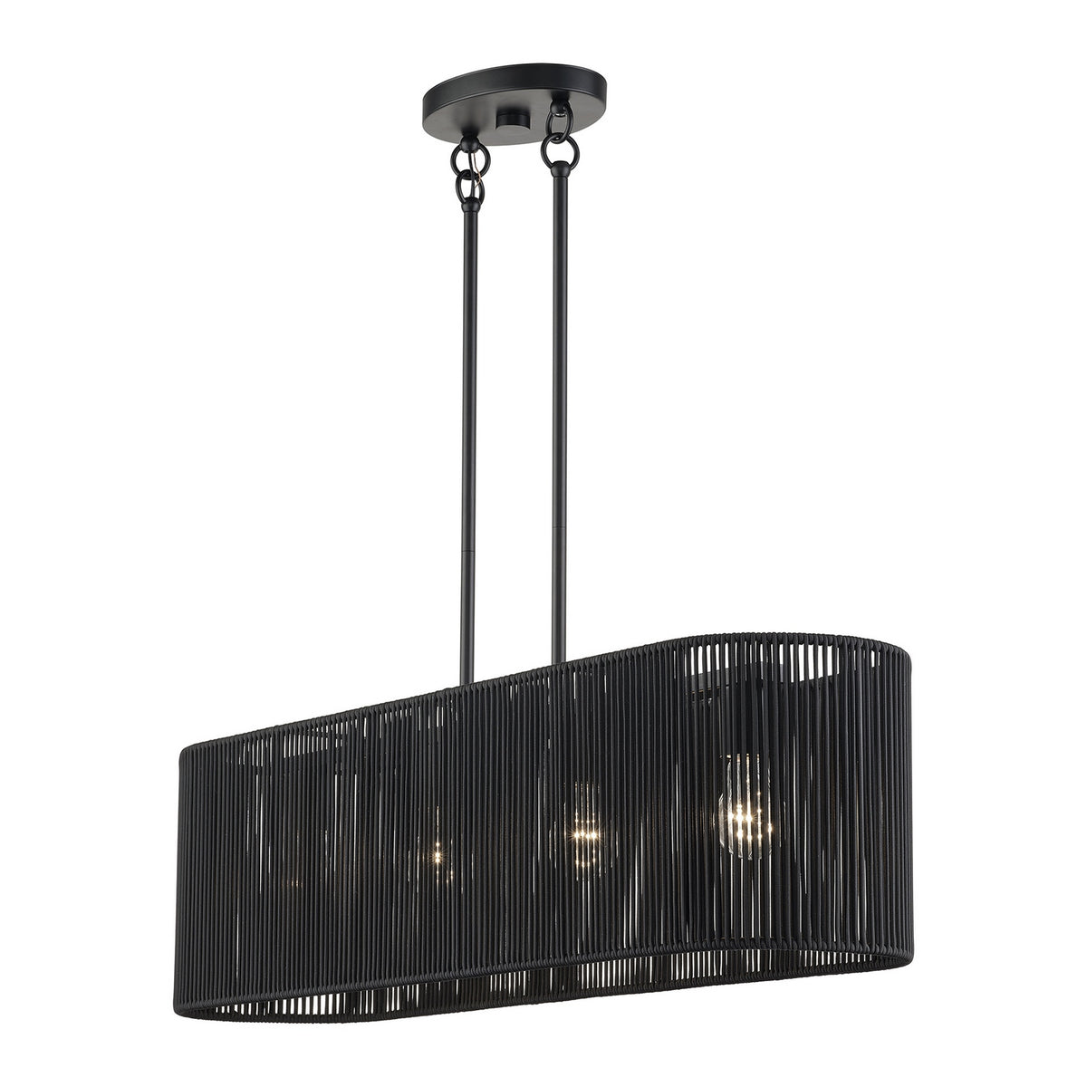Livex Lighting - 60235-04 - Four Light Linear Chandelier - Acordia - Black