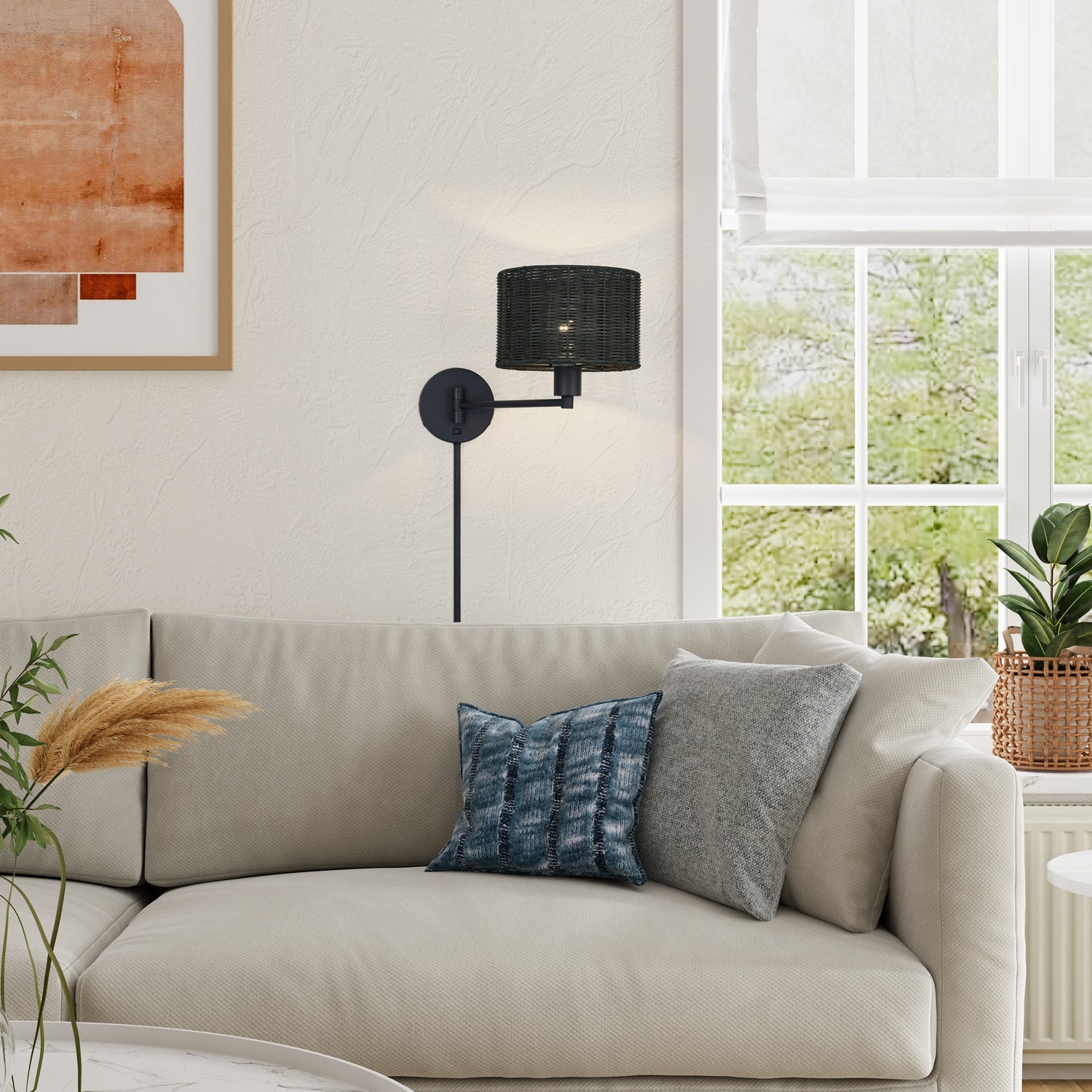 Livex Lighting - 60439-04 - One Light Swing Arm Wall Lamp - Weavington - Black