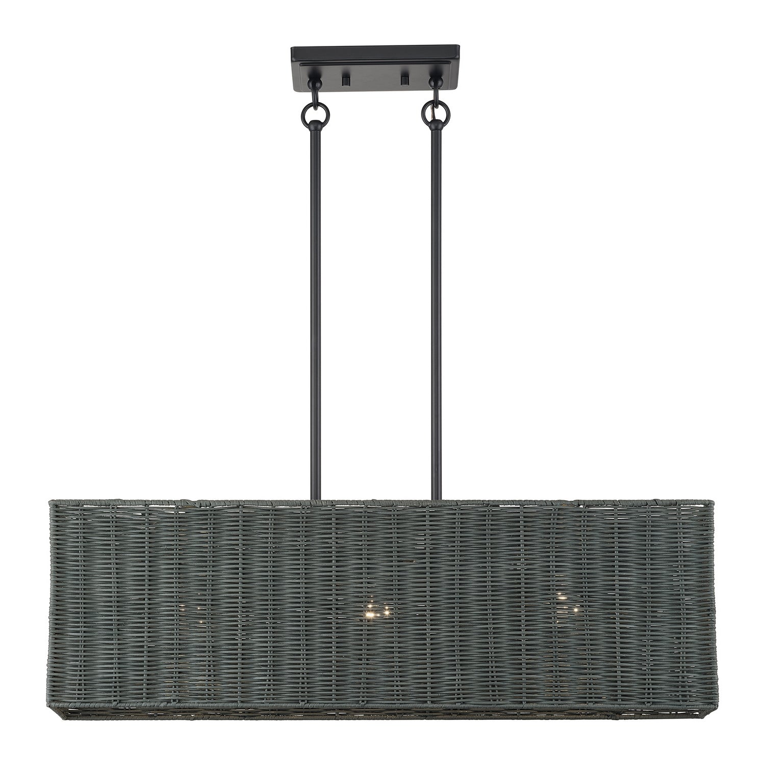 Livex Lighting - 60552-04 - Three Light Linear Chandelier - Weavington - Black